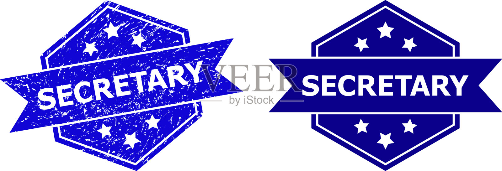 六角秘书印章纹理不洁插画图片素材