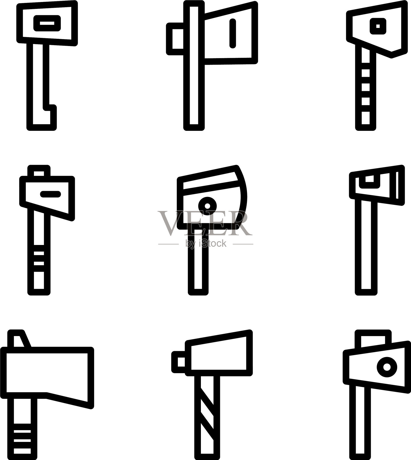 斧图标或标志孤立符号符号插画图片素材