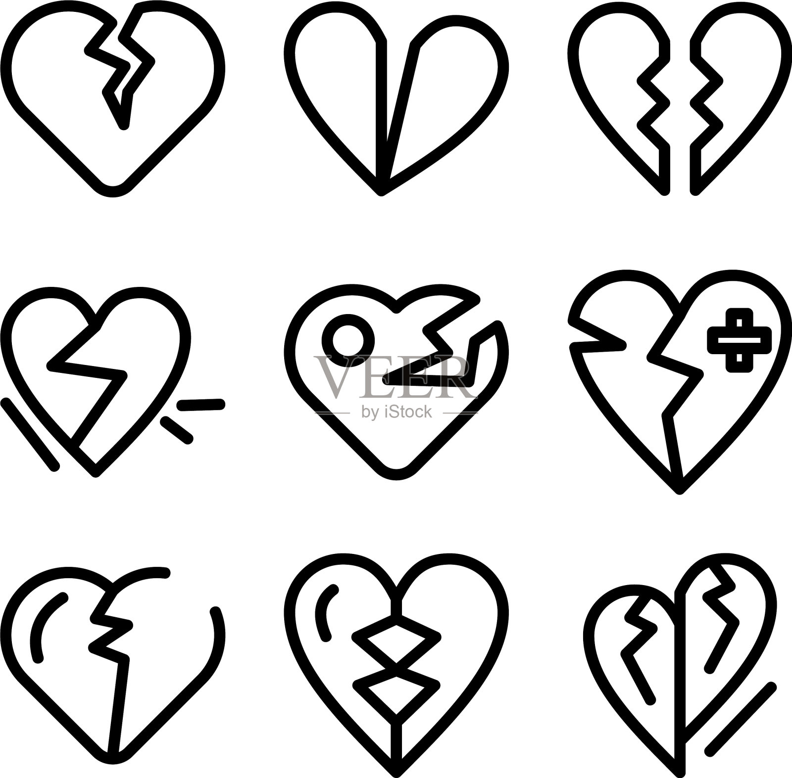 破损的图标或标志孤立的标志符号插画图片素材