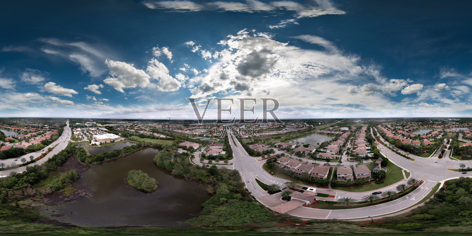美国佛罗里达州库珀市美丽的空中360全景社区照片摄影图片