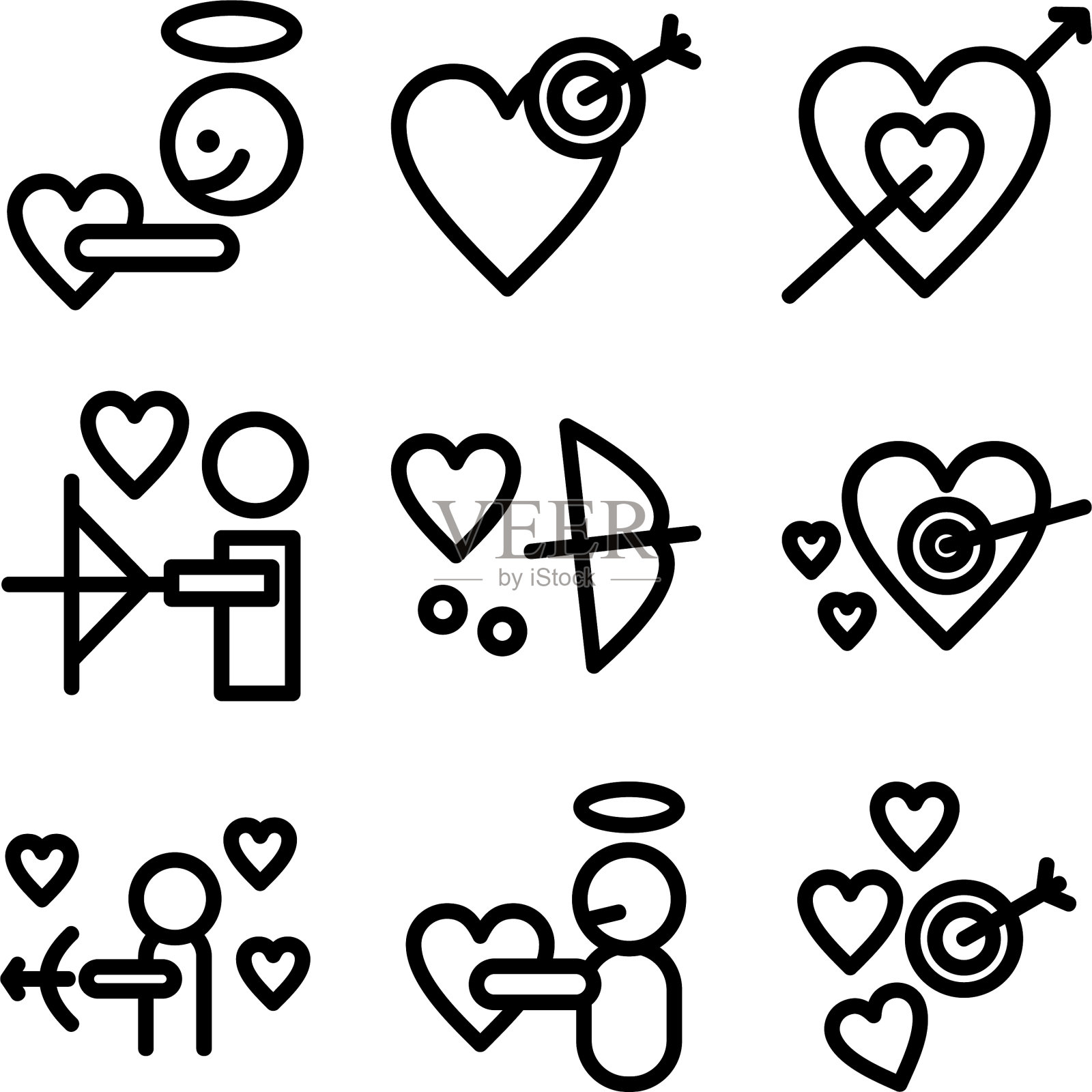 丘比特图标或标志孤立标志符号图标素材