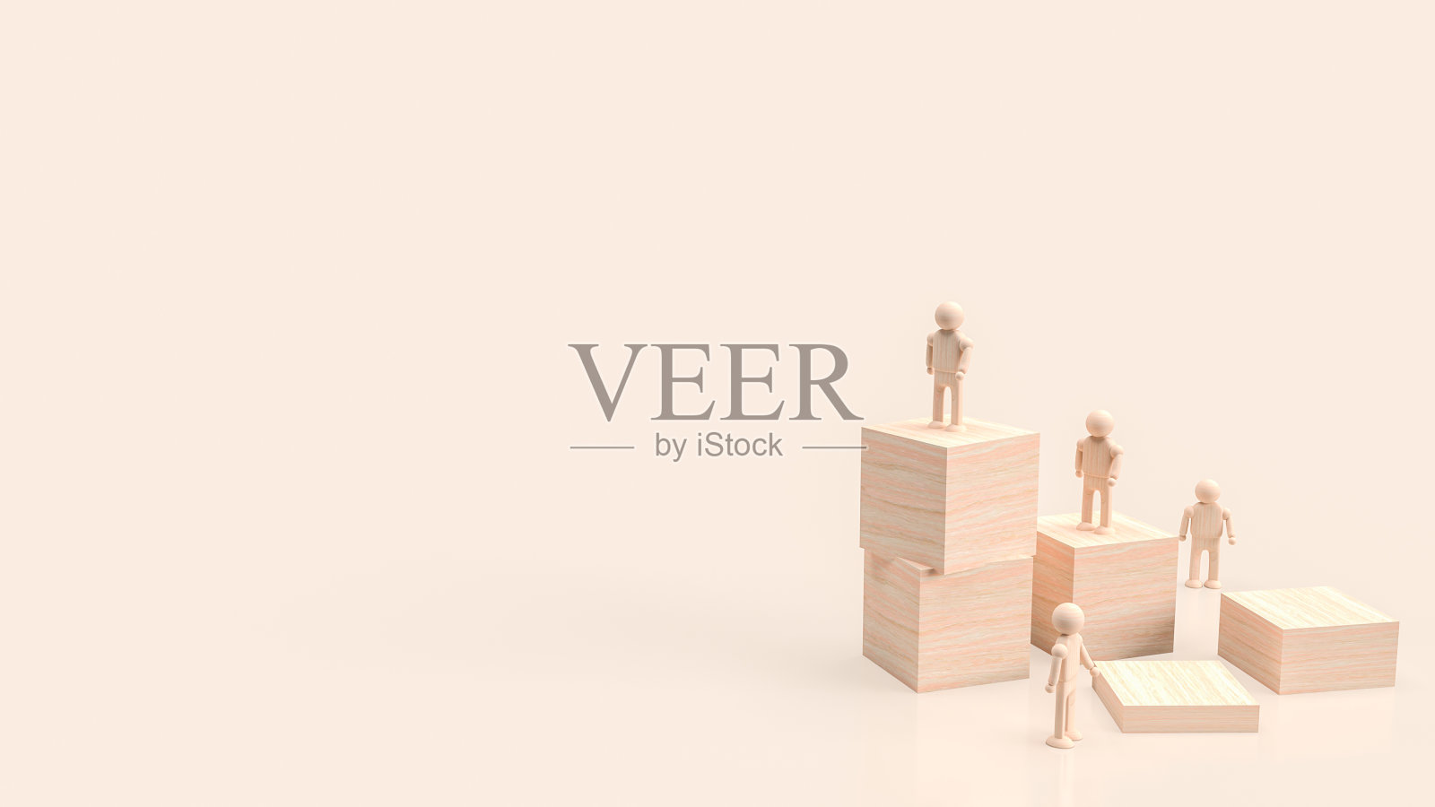 木材立方体和图形抽象或商业概念3d渲染照片摄影图片