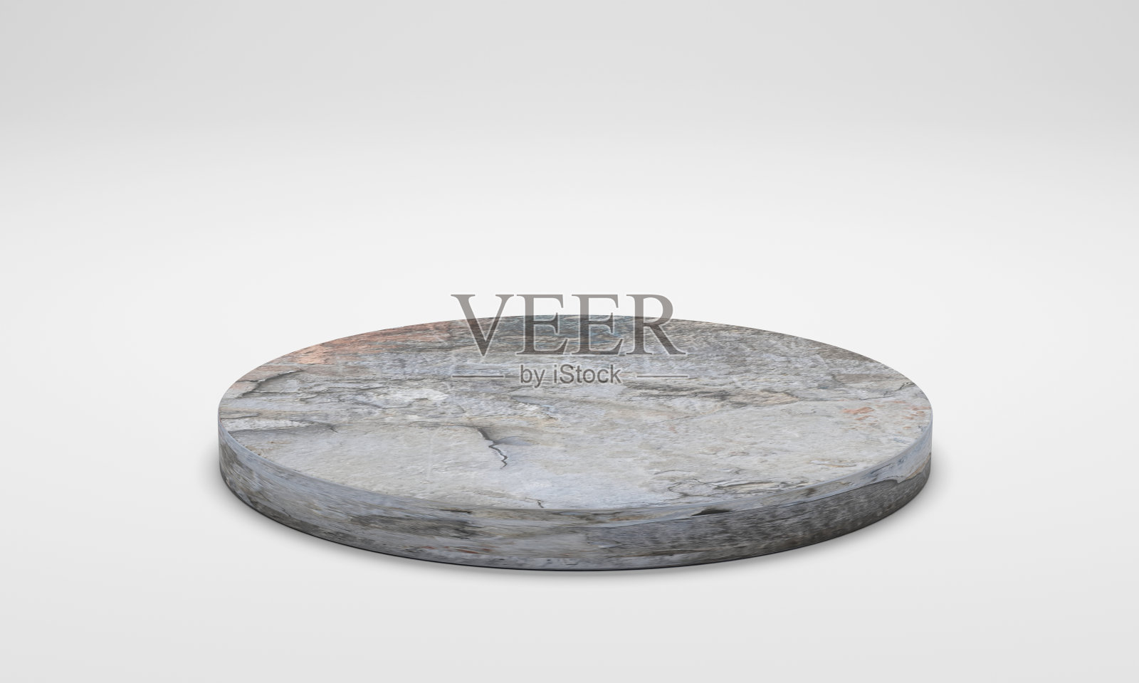 3 d渲染。讲台，讲台，展示水泥圆讲台孤立在白色照片摄影图片