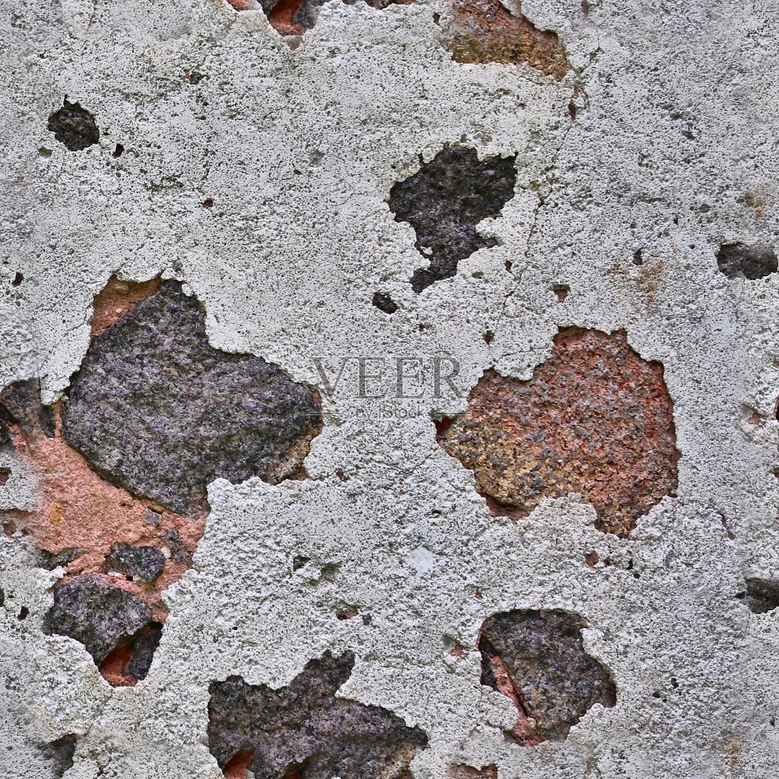 照片逼真无缝纹理图案的油漆剥落在墙壁。照片摄影图片