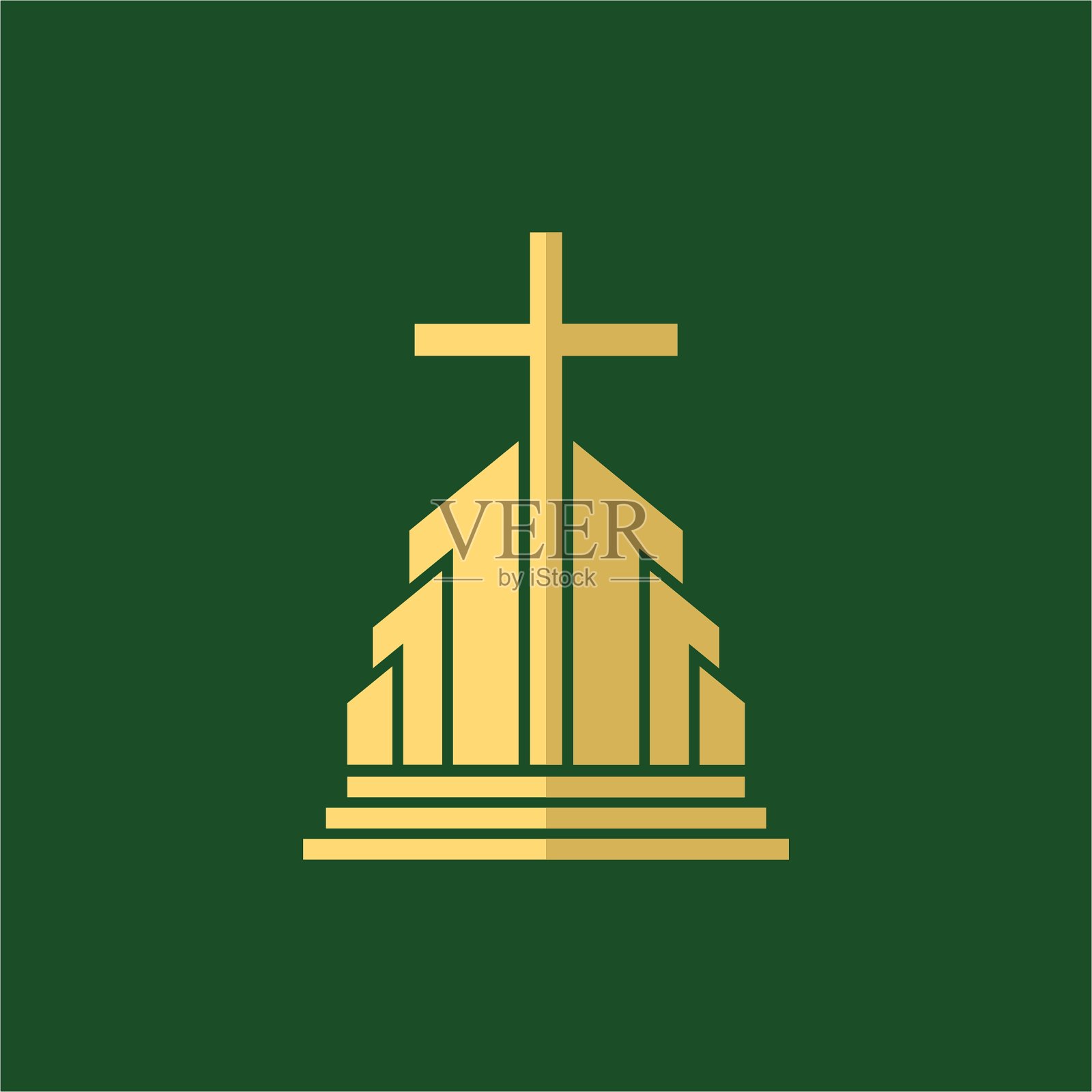 基督教的插图。教堂的标志。耶稣基督的十字架和图形元素插画图片素材