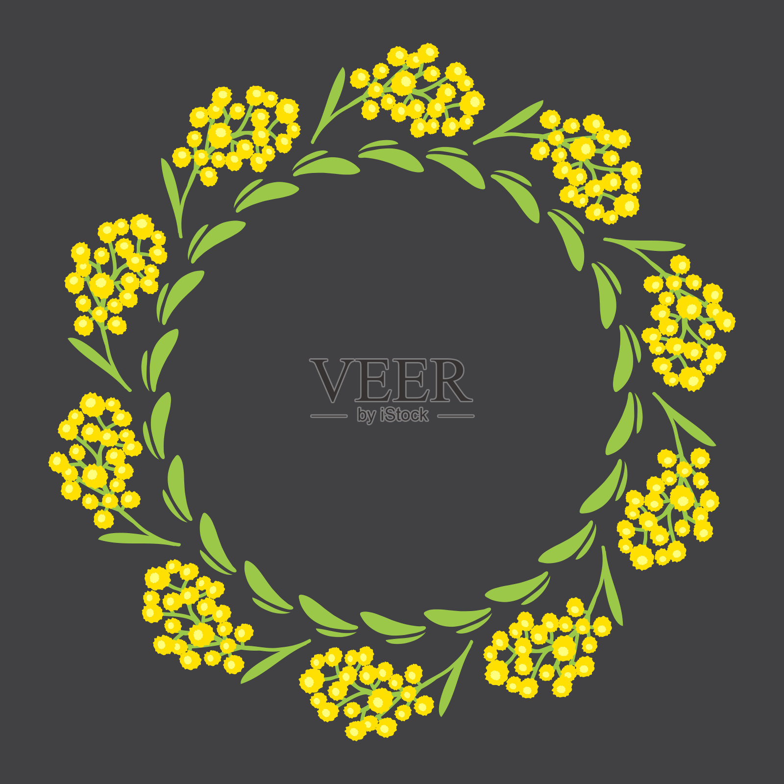 花圆框插画图片素材