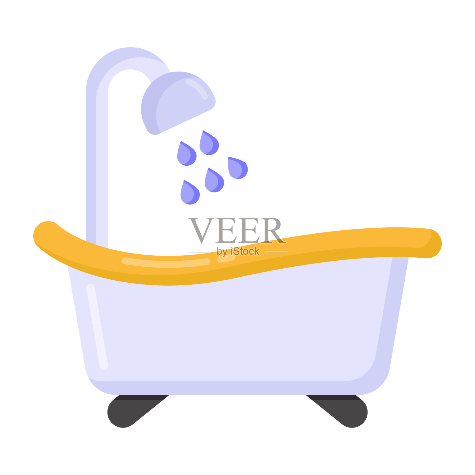 浴缸插画图片素材