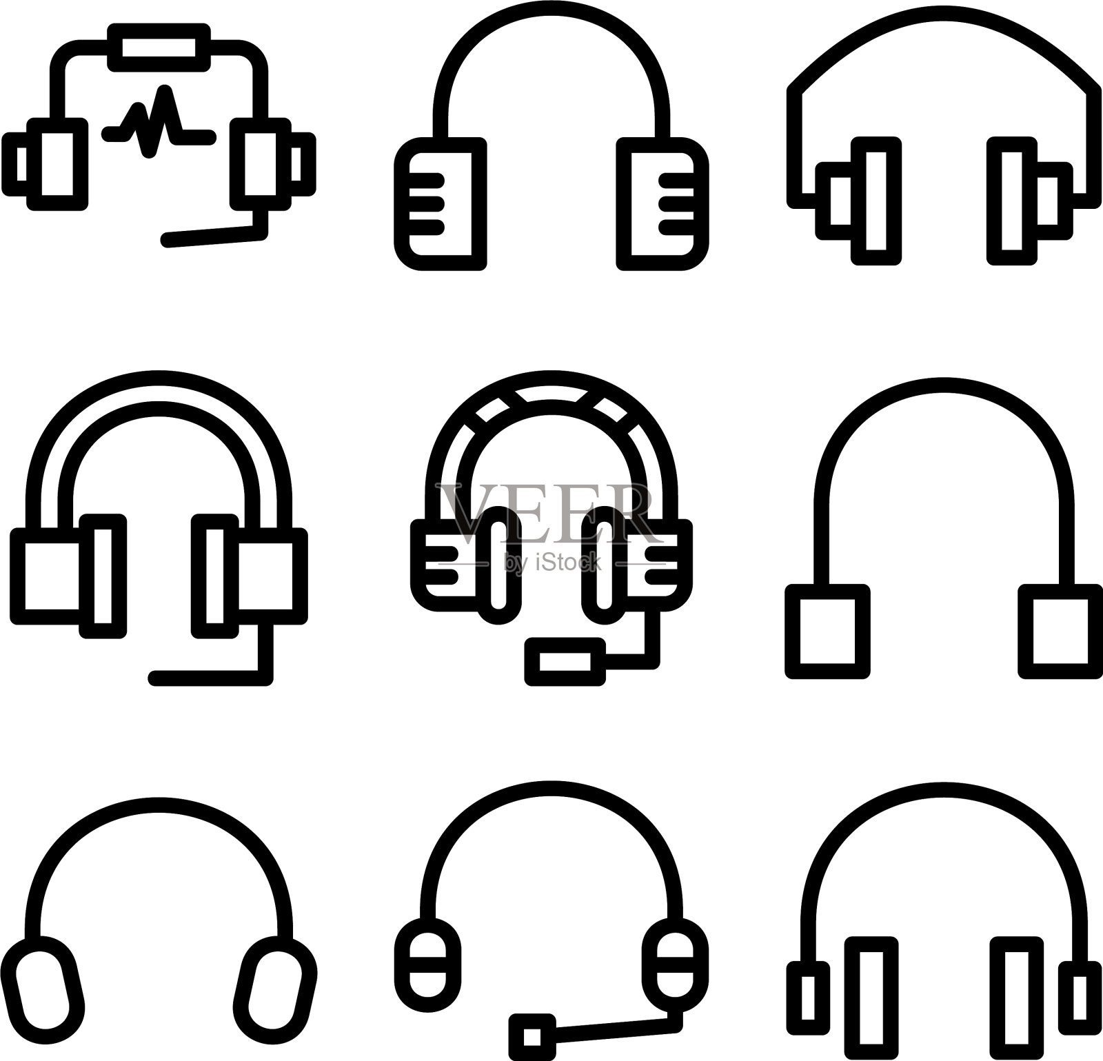 耳机图标或标志孤立符号符号图标素材