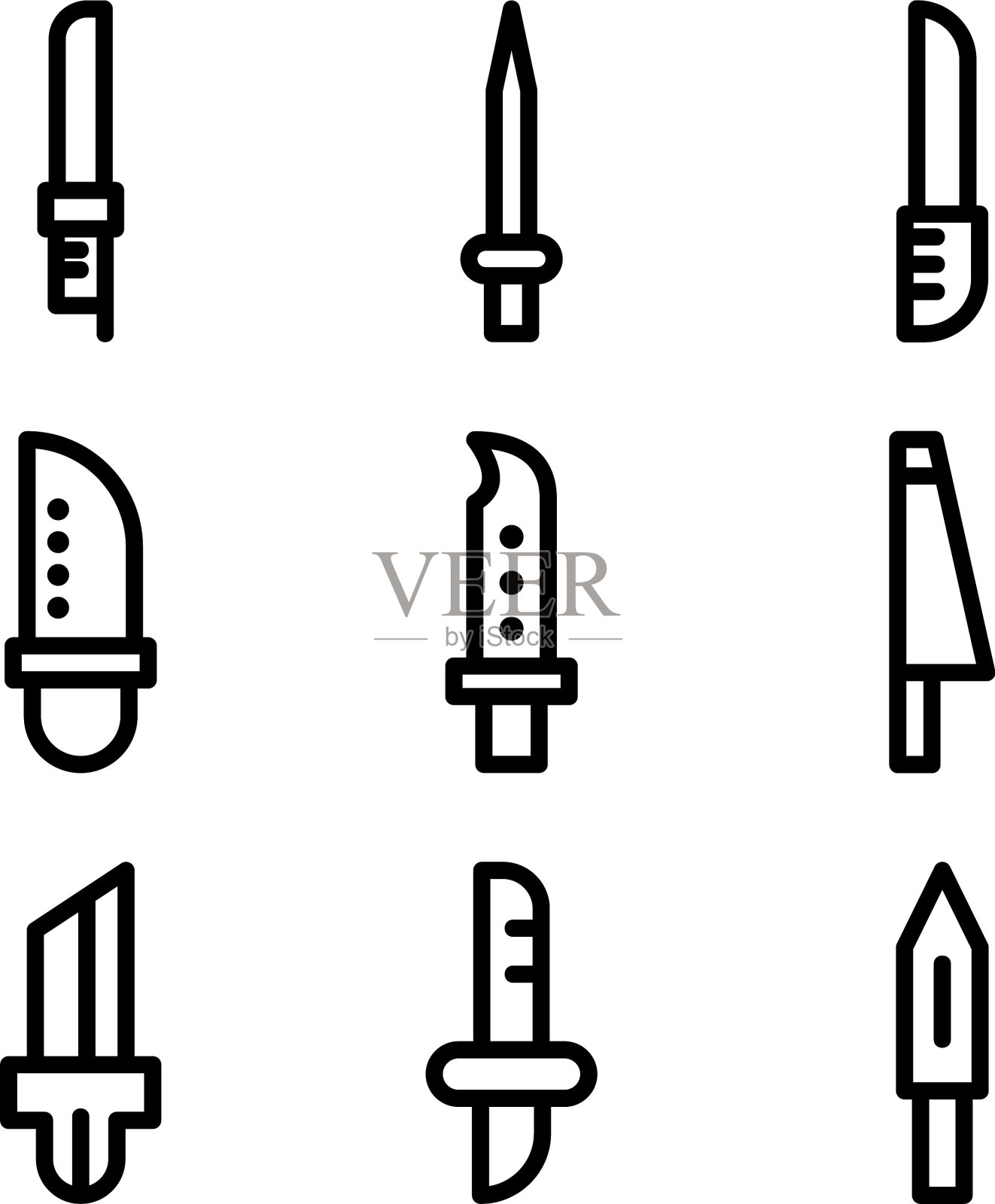 刀标或孤立标志符号插画图片素材
