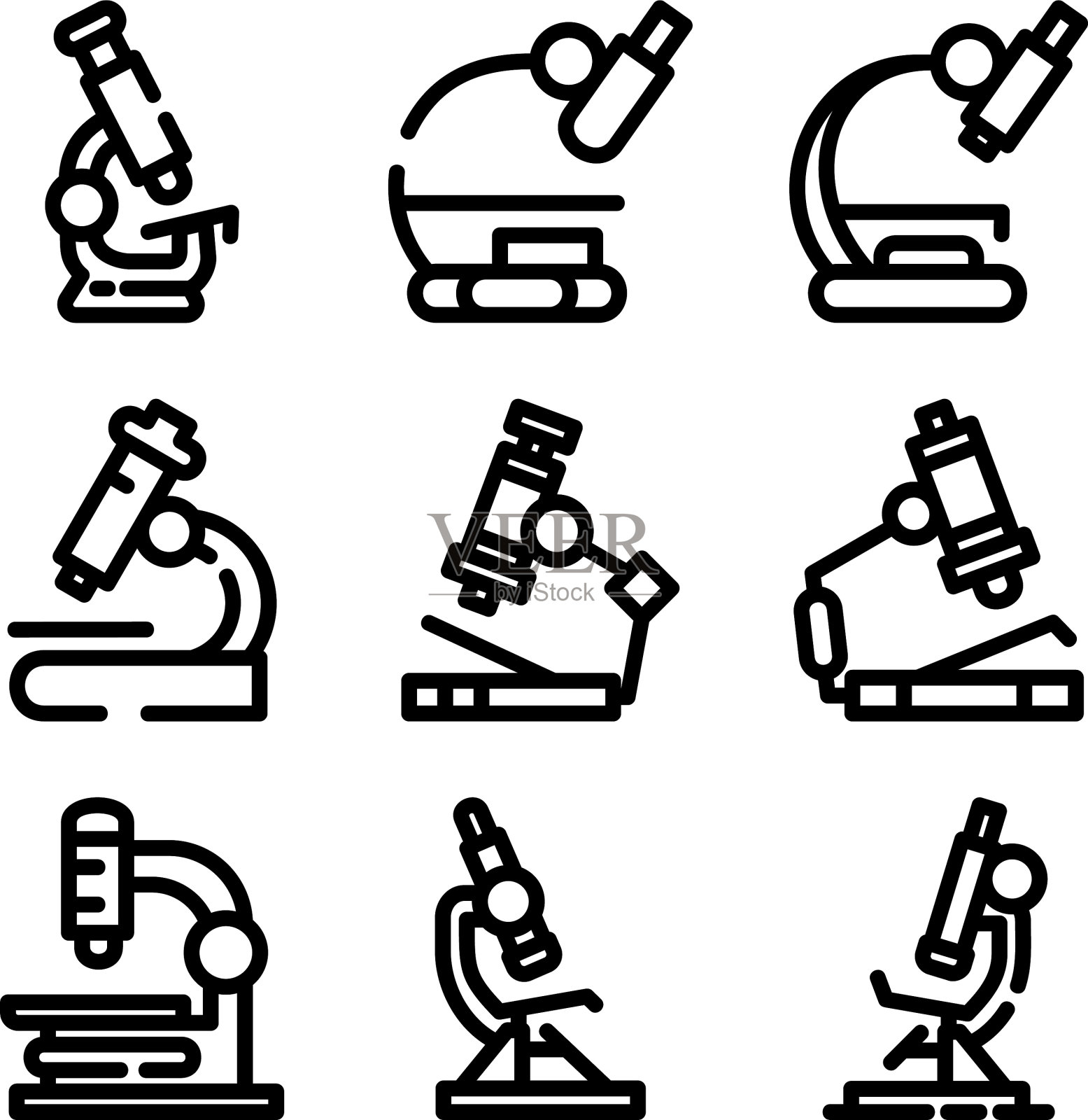 显微镜图标或标志孤立标志符号图标素材