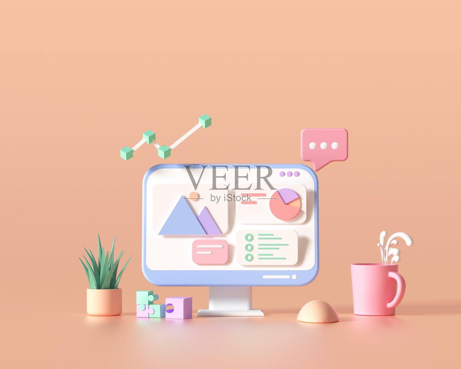 3D SEO优化，网络分析和SEO营销cncept。3 d渲染图照片摄影图片