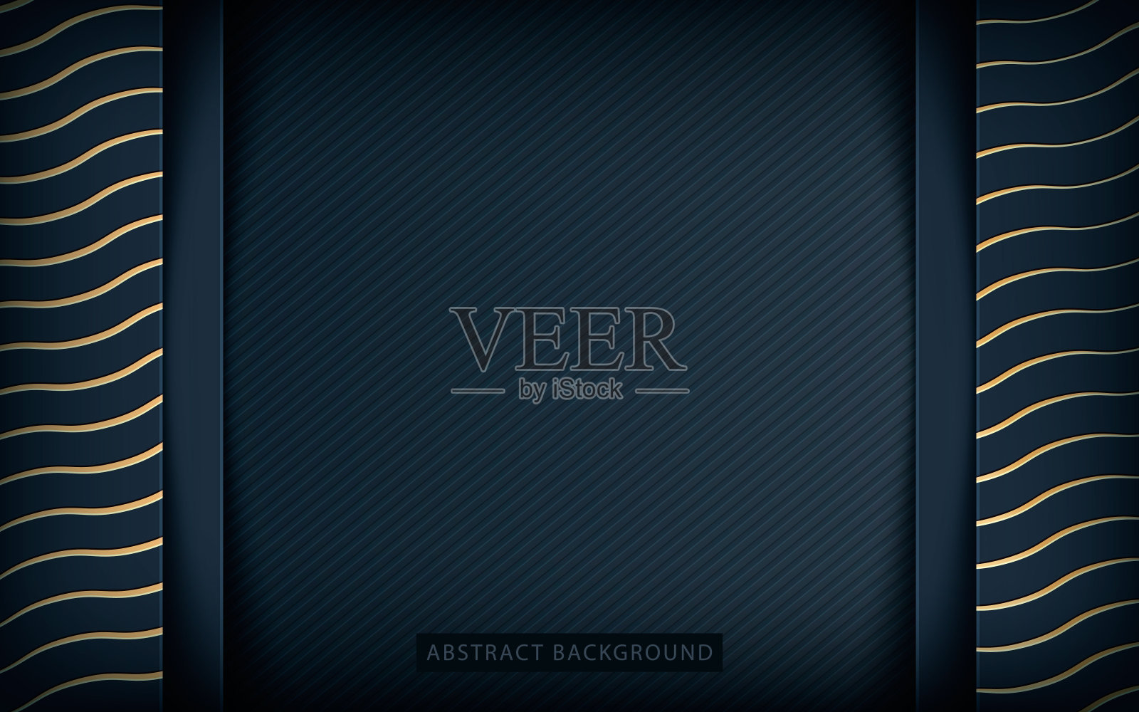 深色抽象背景与黑色重叠层插画图片素材