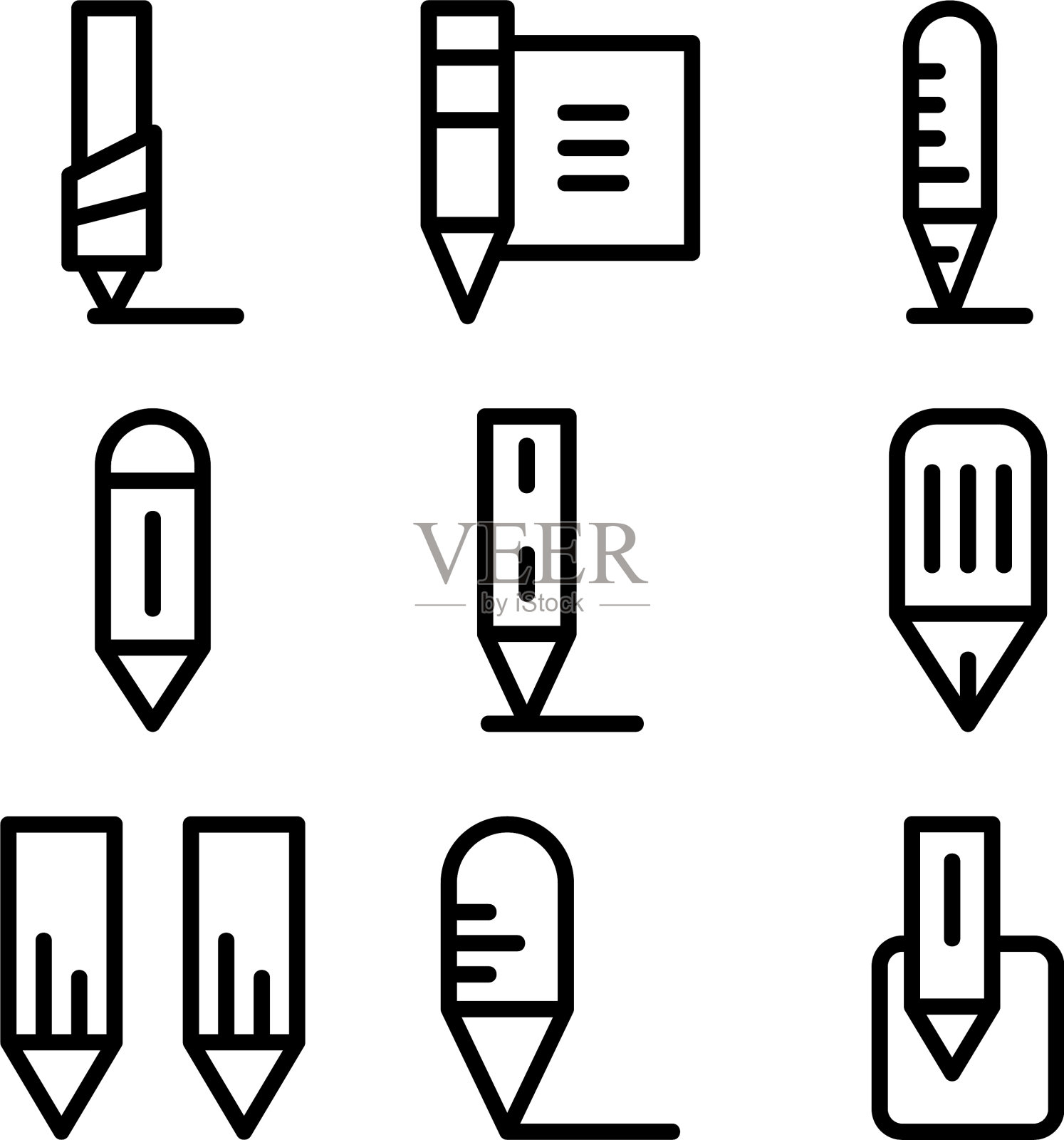 铅笔图标或标志孤立的标志符号图标素材