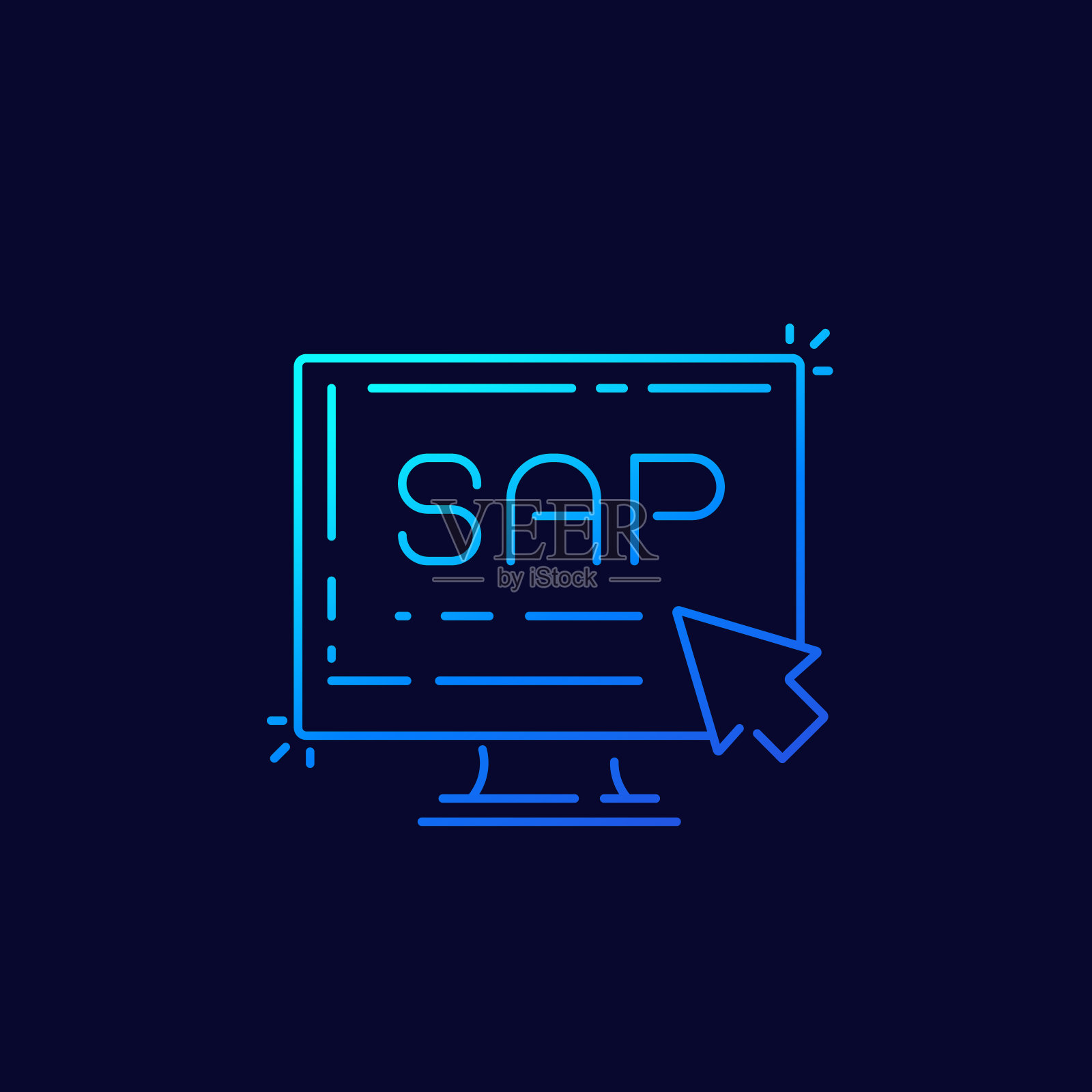 SAP，商业规划软件图标，线性设计插画图片素材