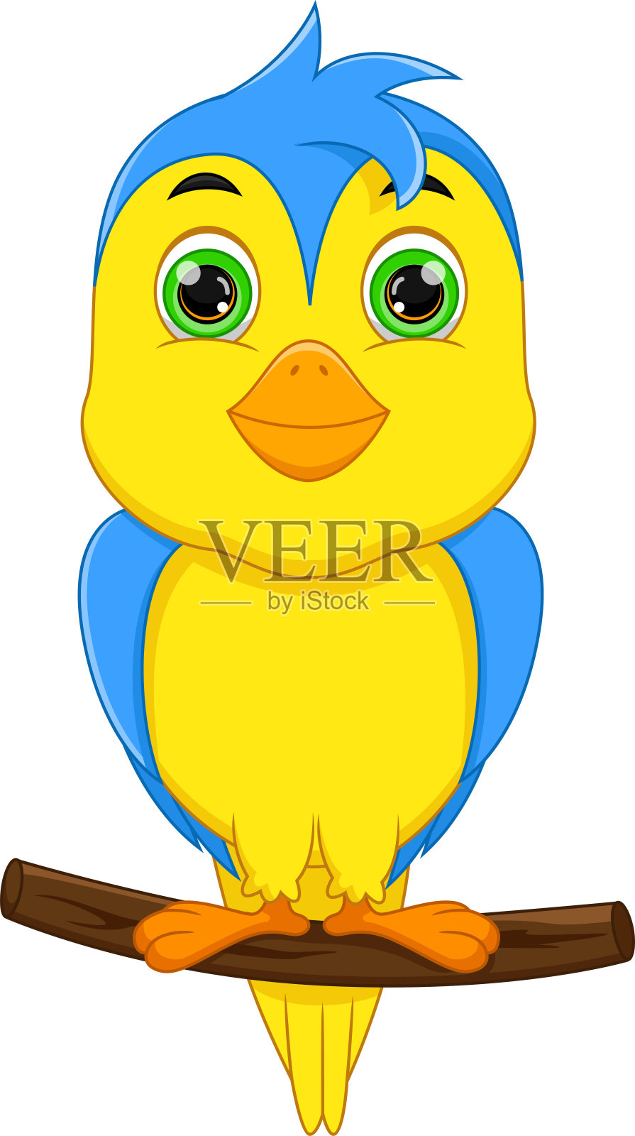 可爱的小鸟卡通孤立在白色的背景插画图片素材