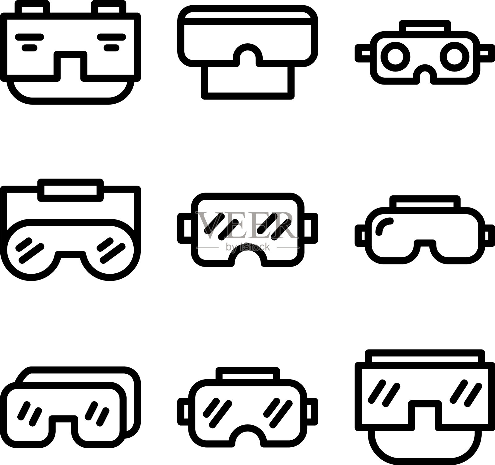 眼镜图标或标志孤立标志符号插画图片素材