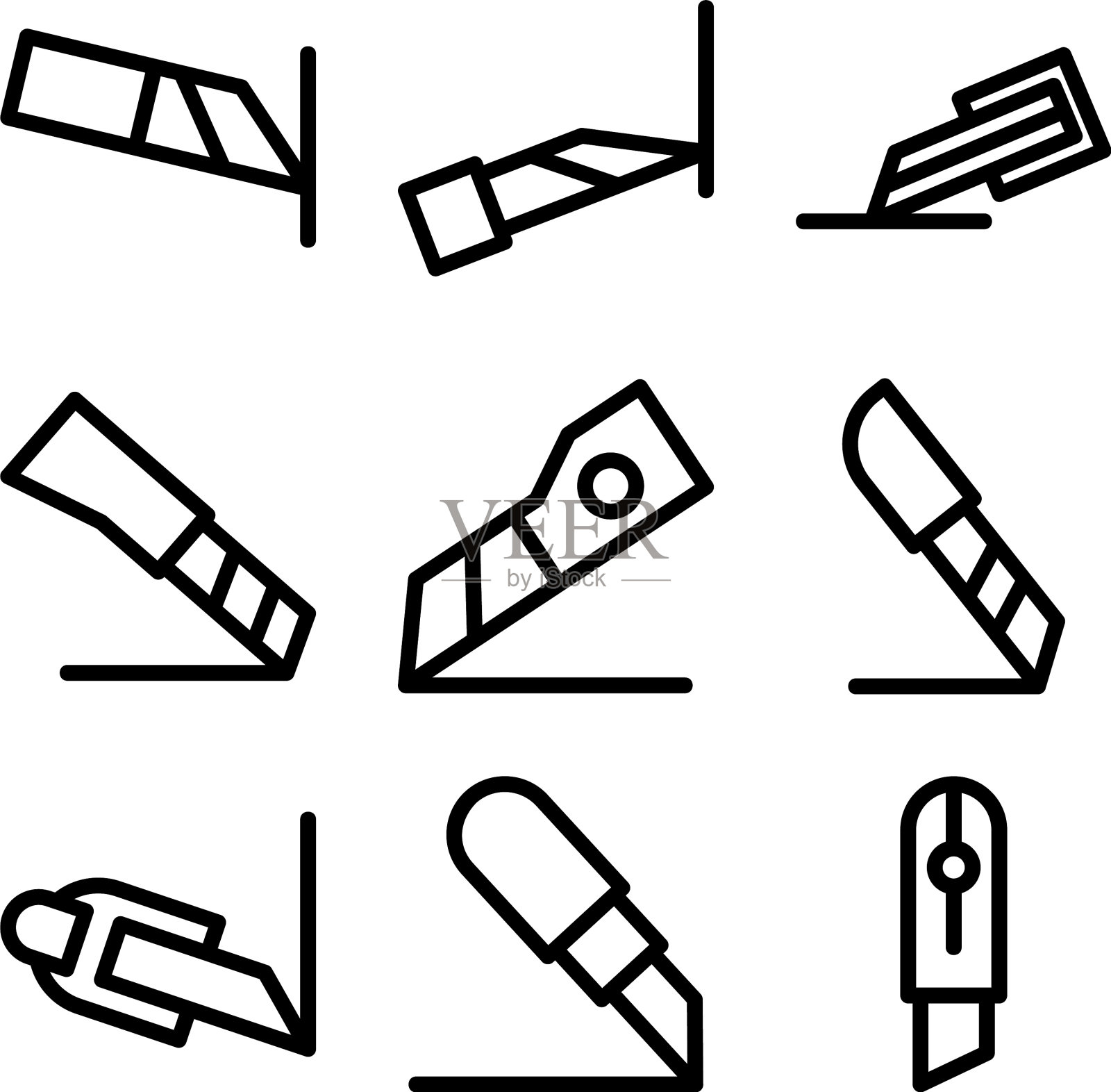 刀标或孤立标志符号插画图片素材