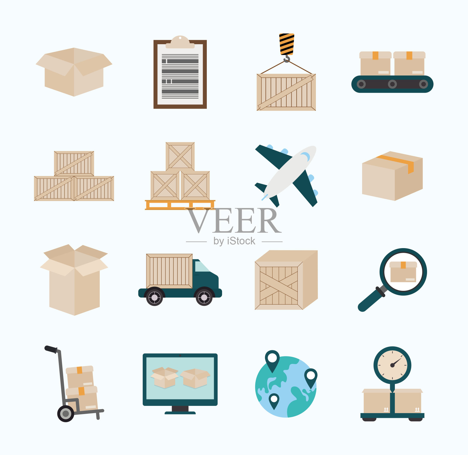 16物流项目插画图片素材