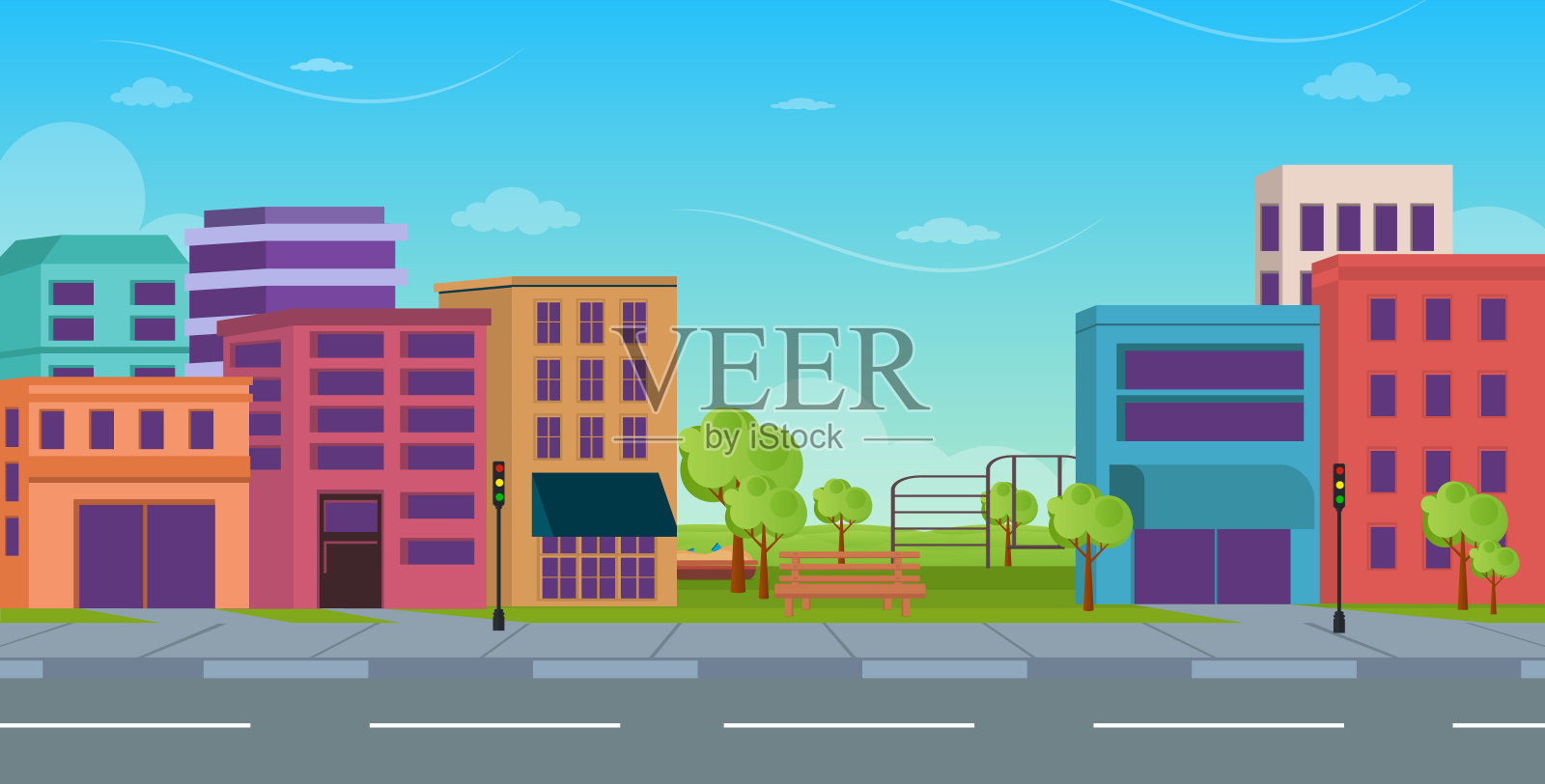 城市城市背景插画图片素材