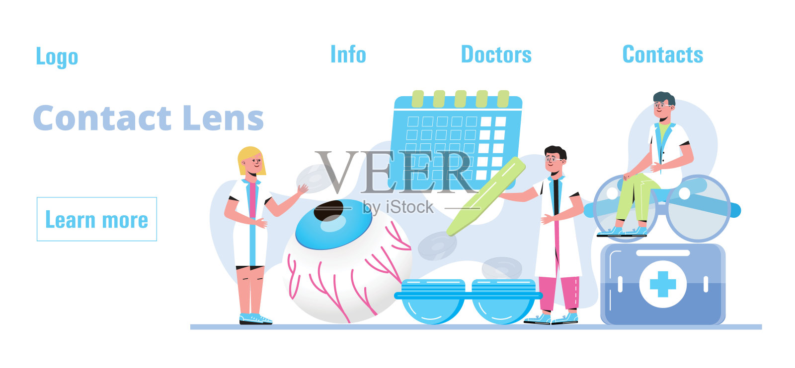 隐形眼镜概念矢量为web，应用程序，着陆页。插画图片素材