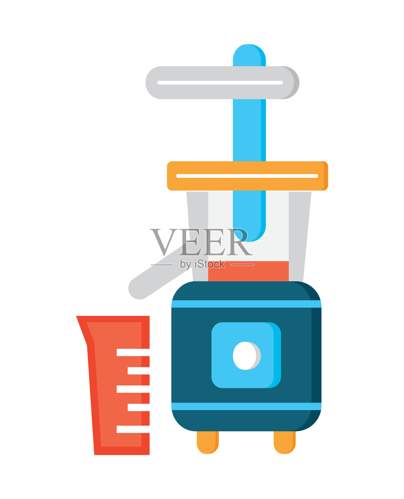 榨汁机，搅拌机平面图标矢量。厨房小家电线标志。插画图片素材