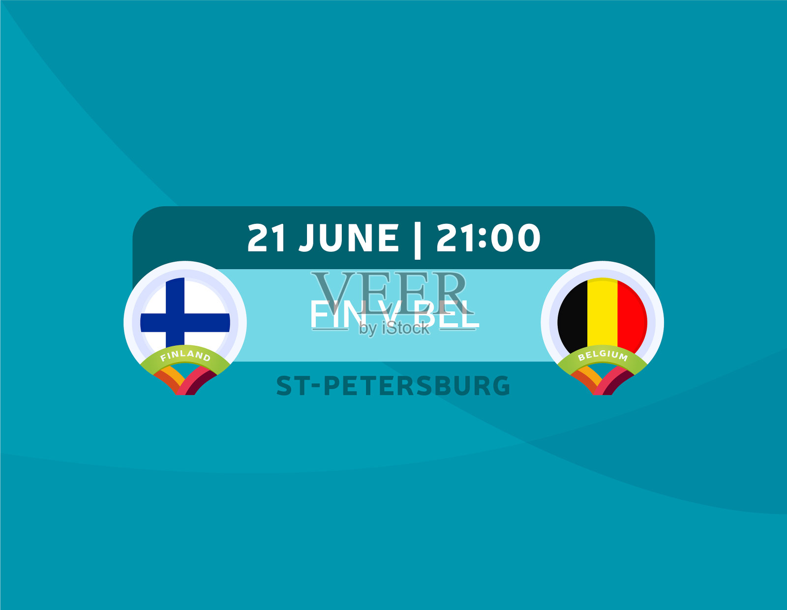 芬兰和比利时将在2020年进行足球比赛插画图片素材