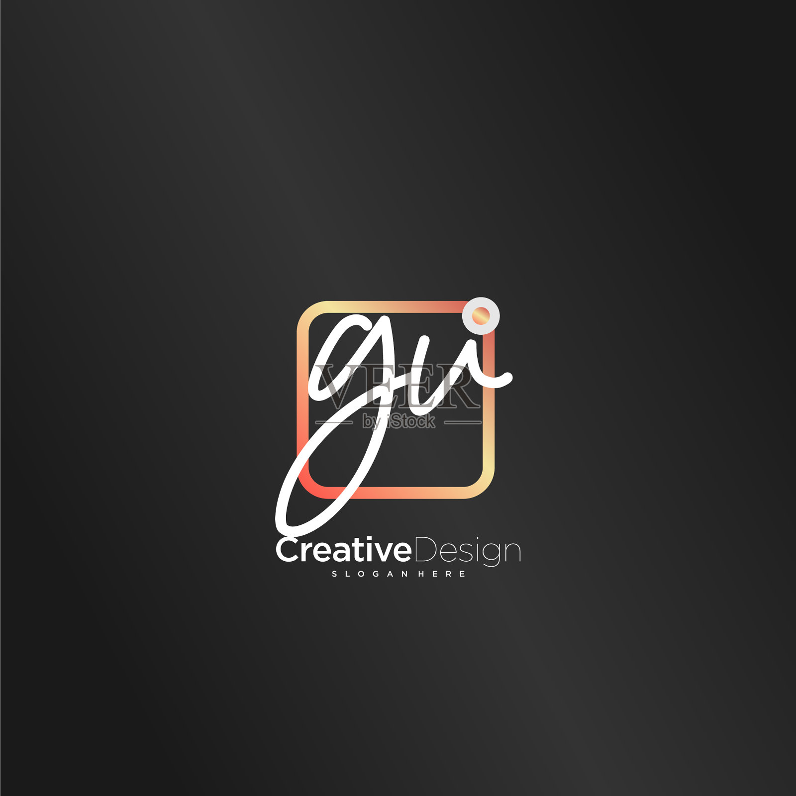 首字母手写标志艺术手绘插画图片素材