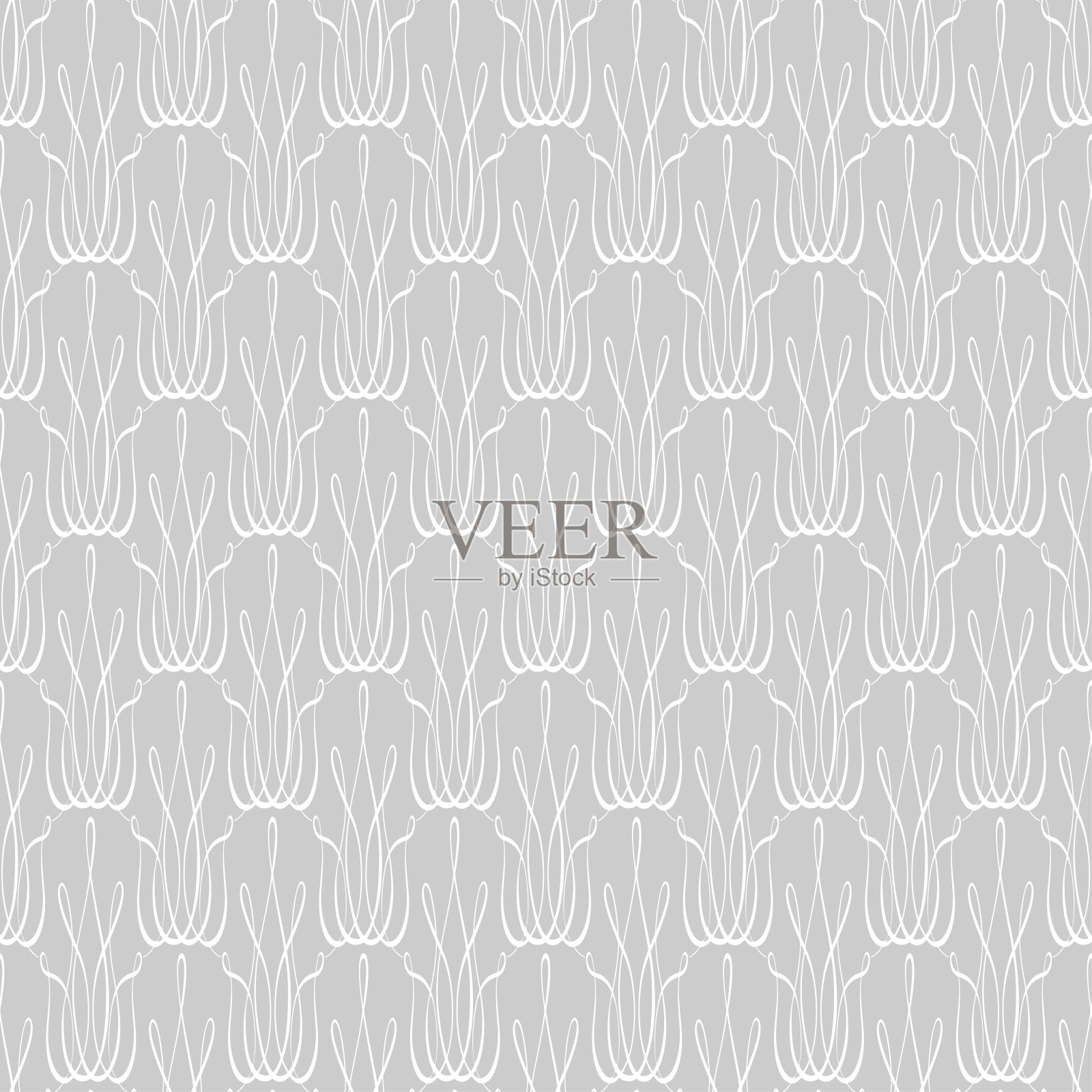 时尚的背景图案与花的装饰在浅灰色的背景，壁纸。无缝模式,纹理。矢量艺术插画图片素材