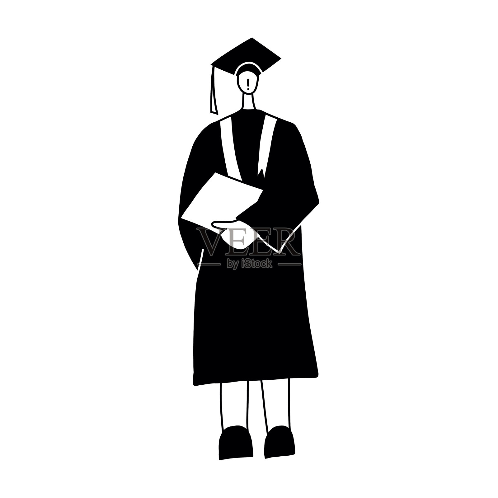 矢量插图的毕业生妇女。卡通人物插画图片素材