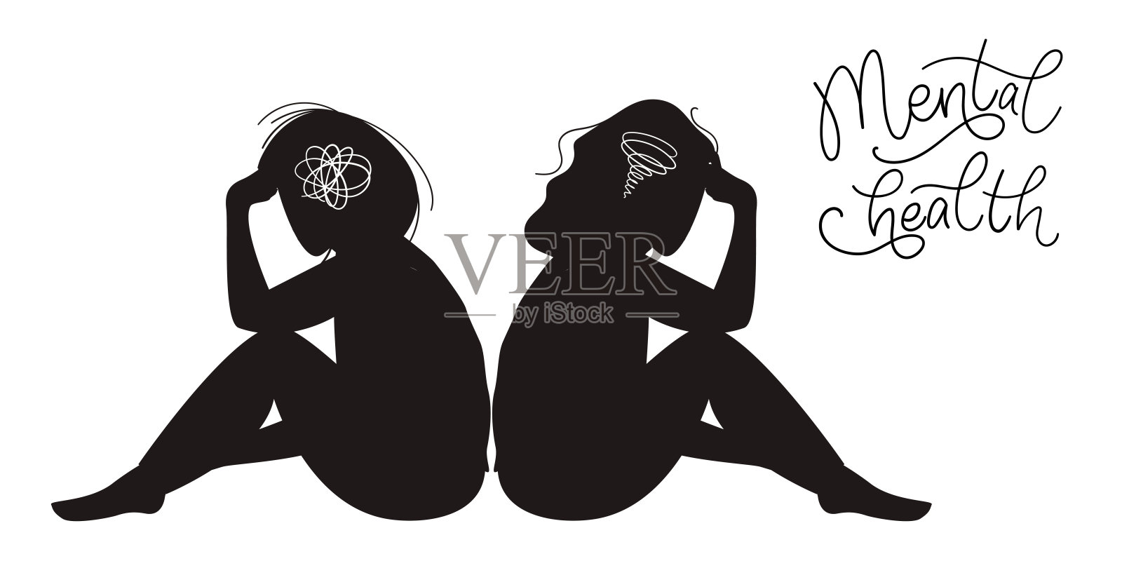 心理健康概念插画图片素材