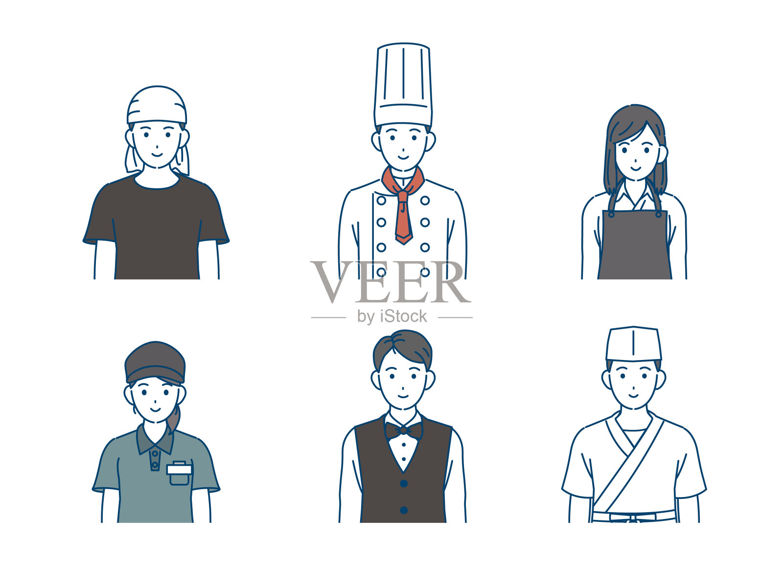 厨师和厨师插图集插画图片素材