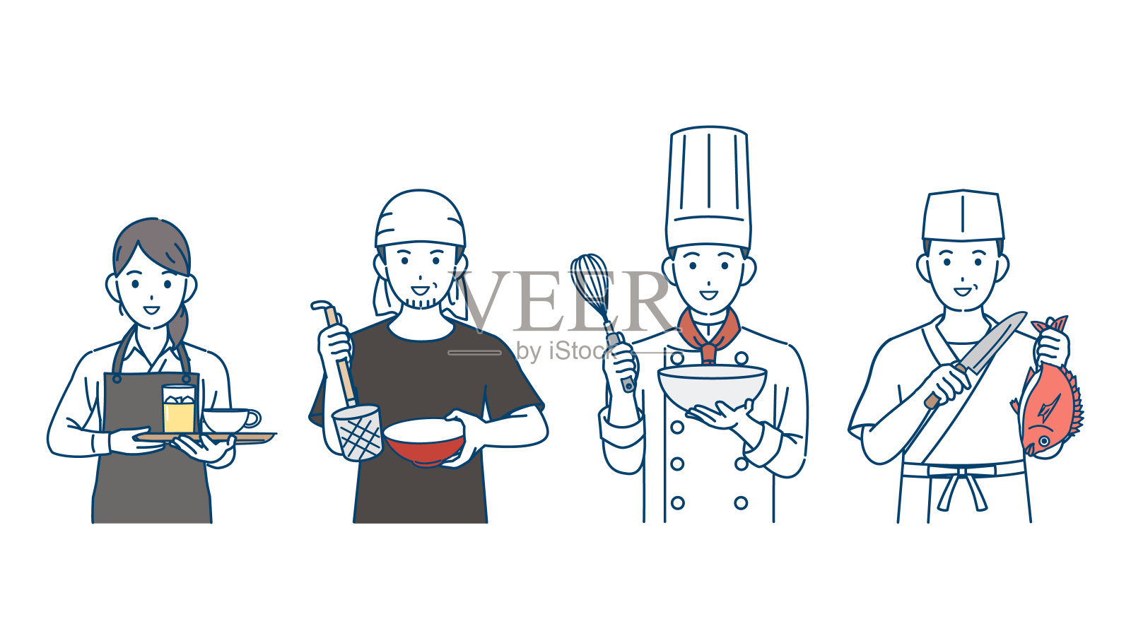 厨师和厨师插图集插画图片素材
