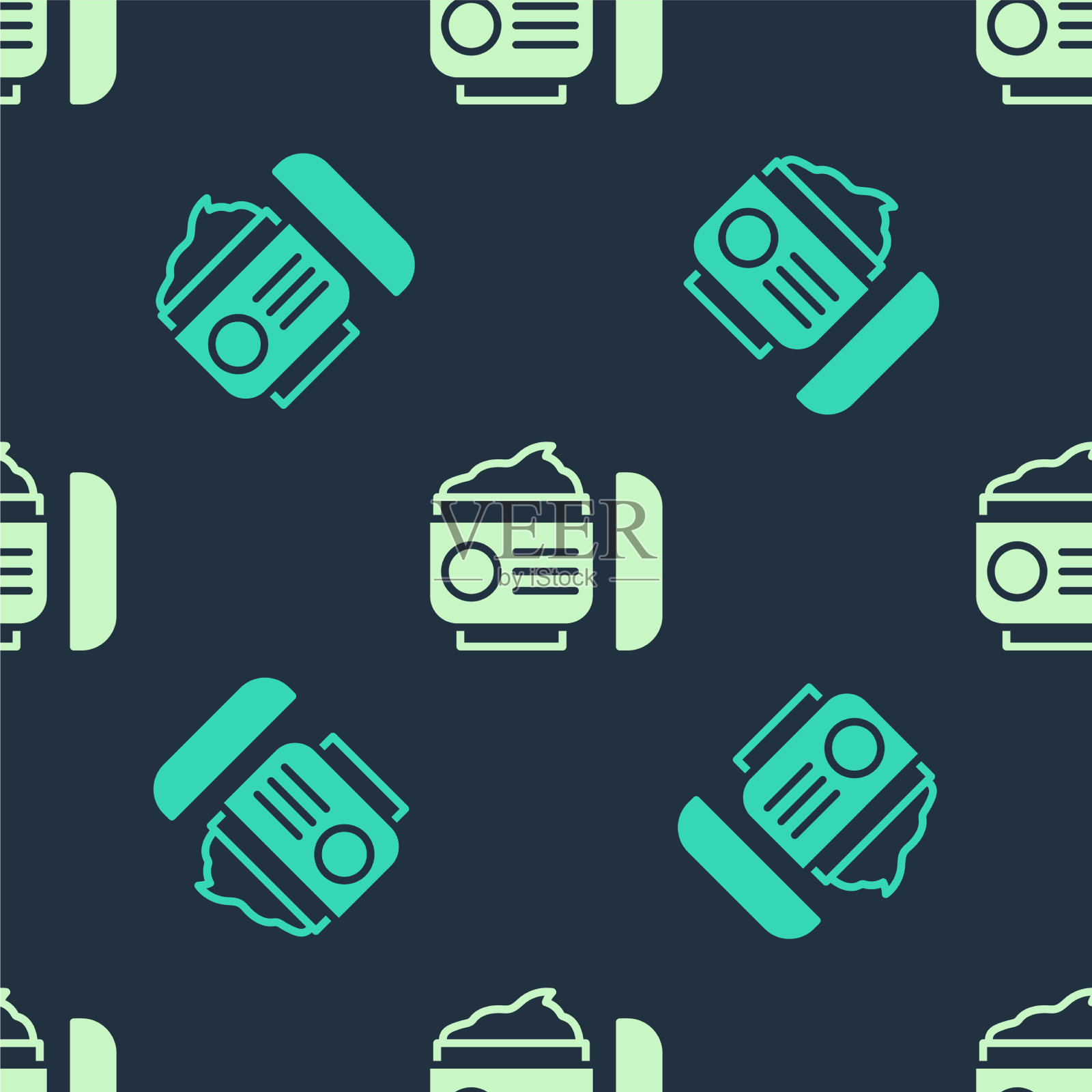 绿色和米色霜或乳液化妆品管图标插画图片素材