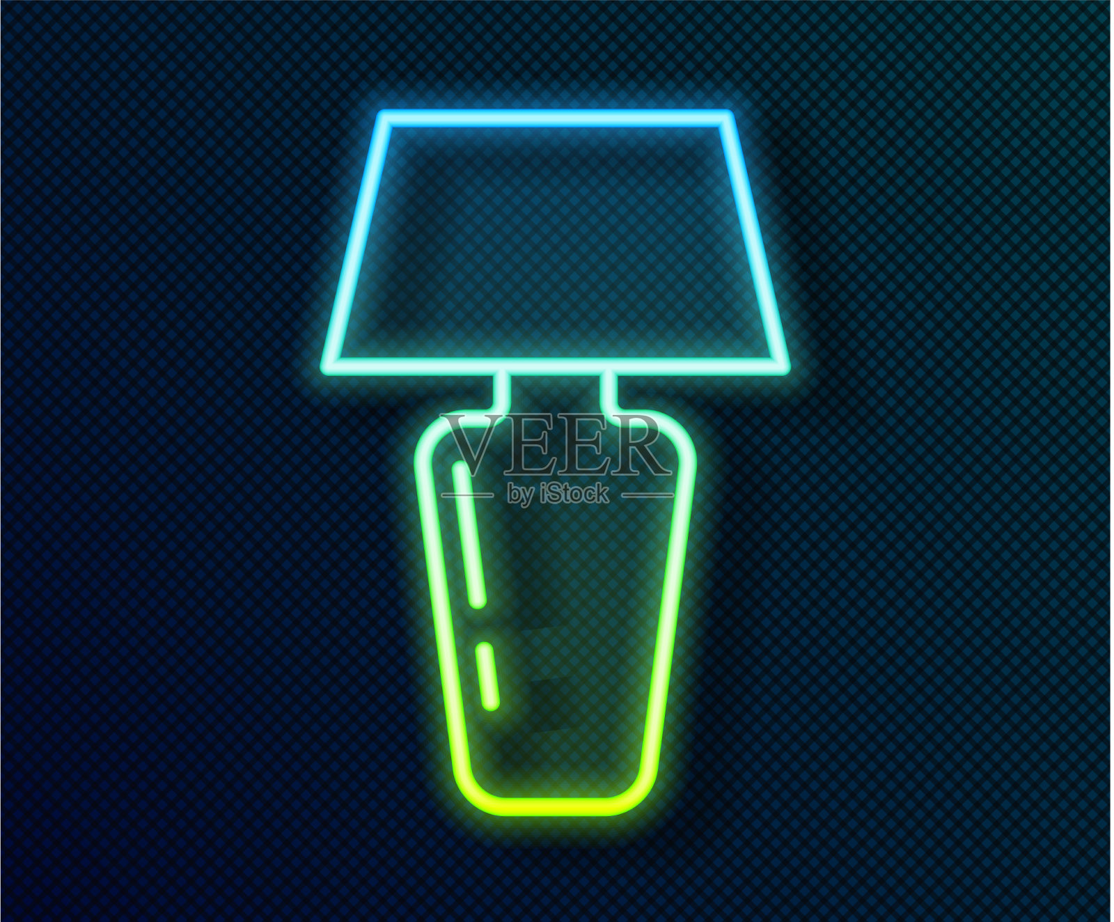 发光的霓虹灯线台灯图标隔离插画图片素材