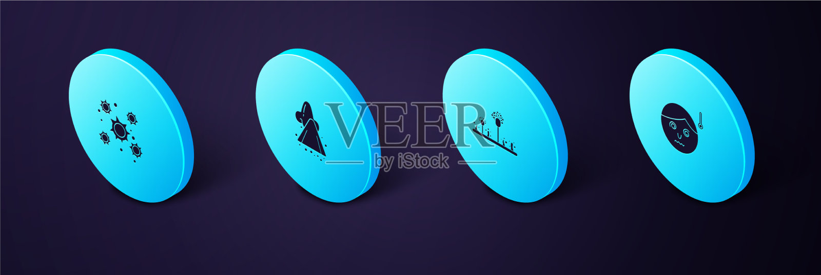 设定等距高人体体温模具图标素材