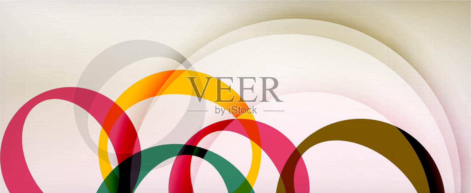 环形几何形状o字母重复插画图片素材