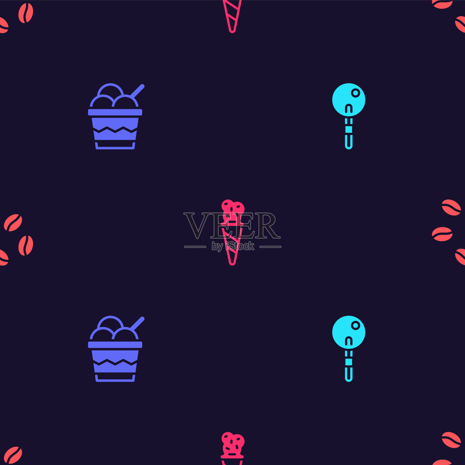 把棒棒糖冰淇淋放在碗里，然后图标素材