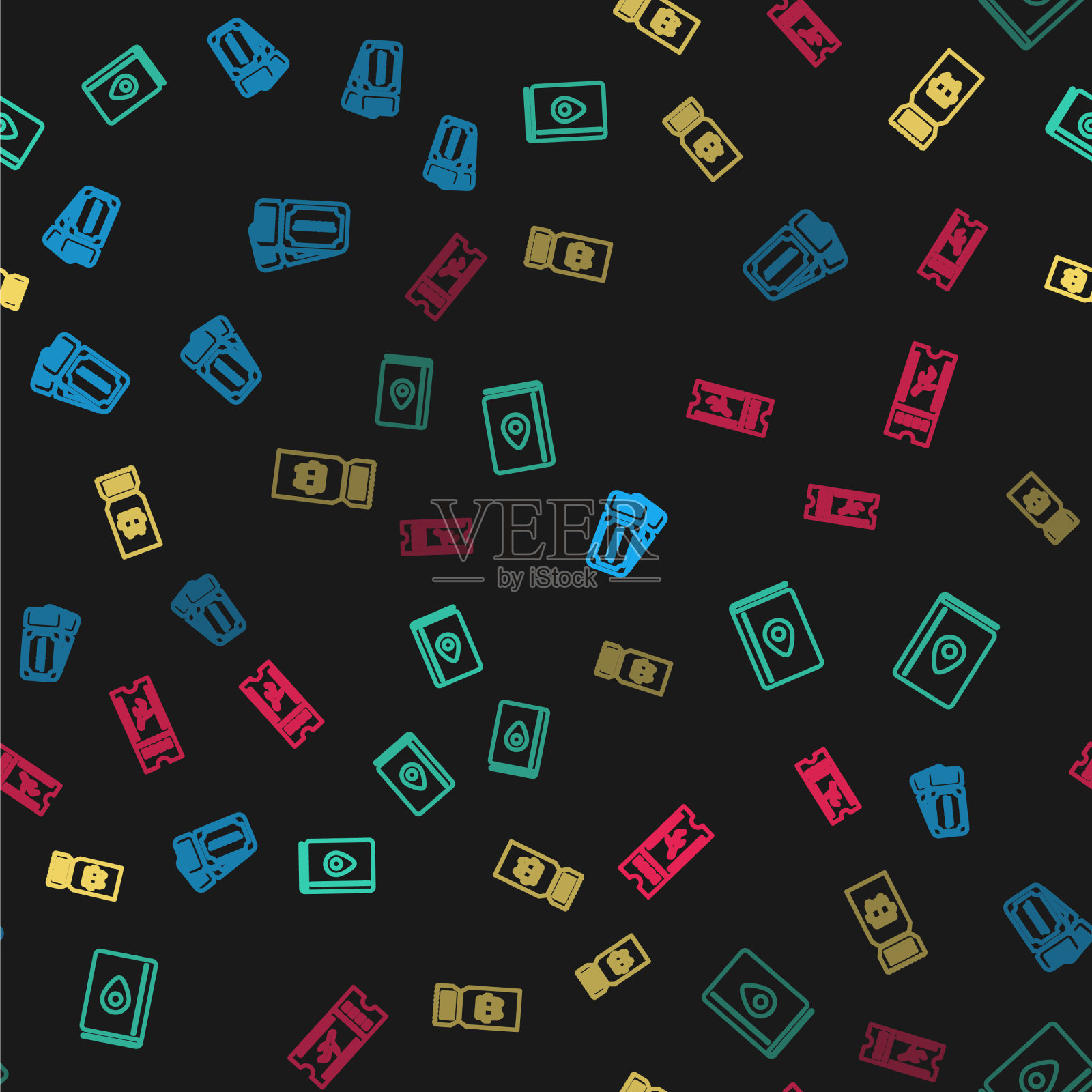 订线票封面，订导游巴士插画图片素材