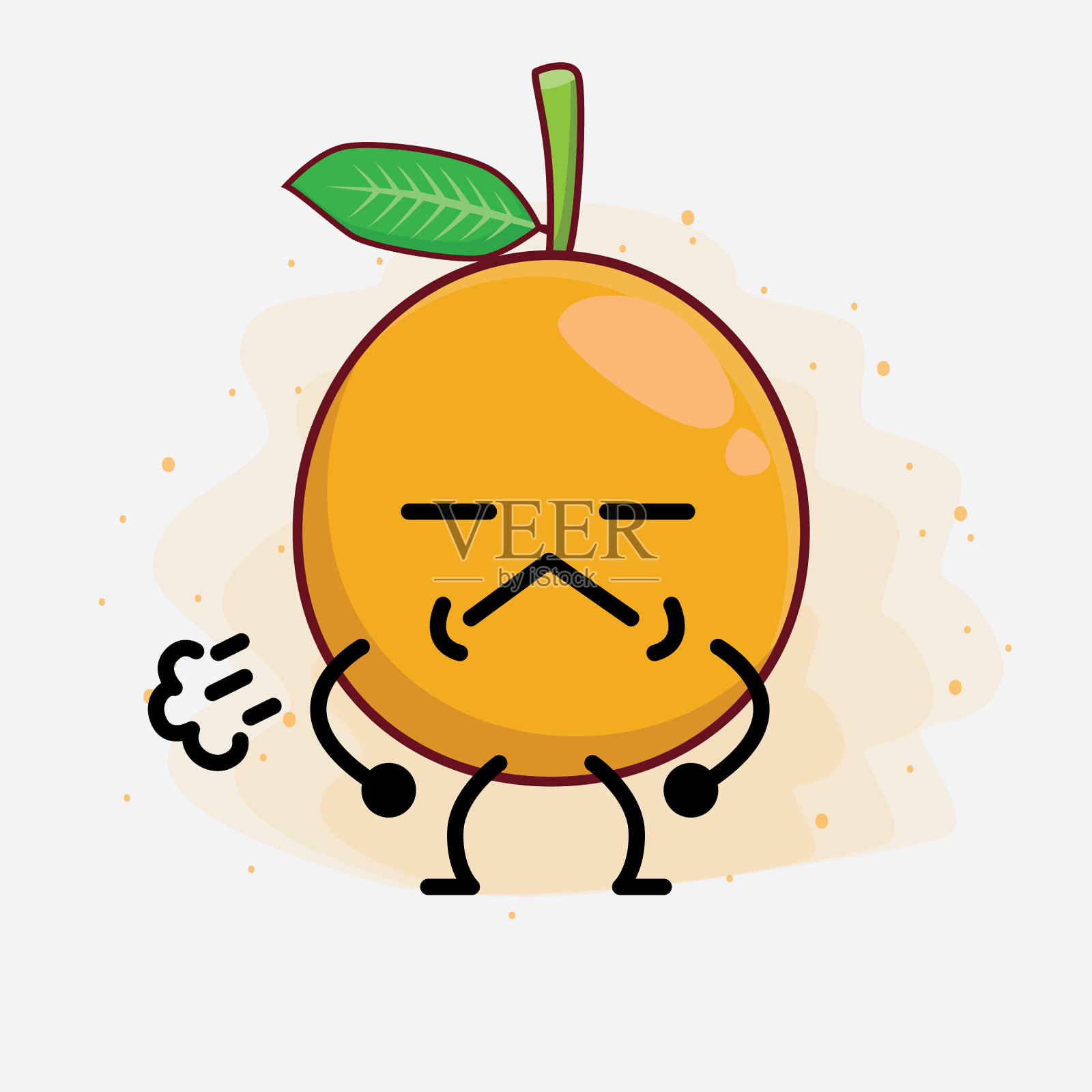 非洲山竹可爱的性格与简单设计元素图片