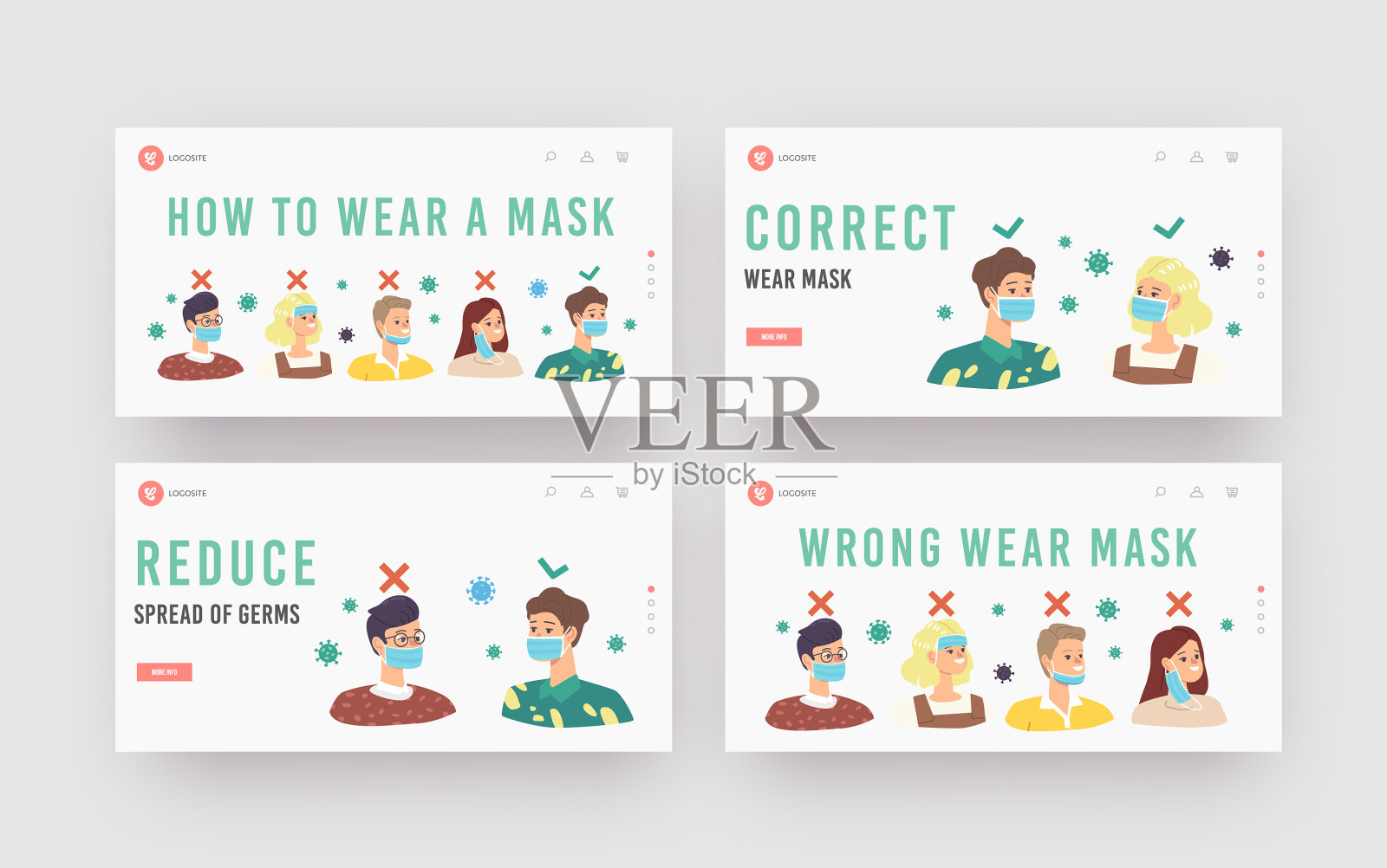 如何戴口罩登陆页面模板集人设计模板素材