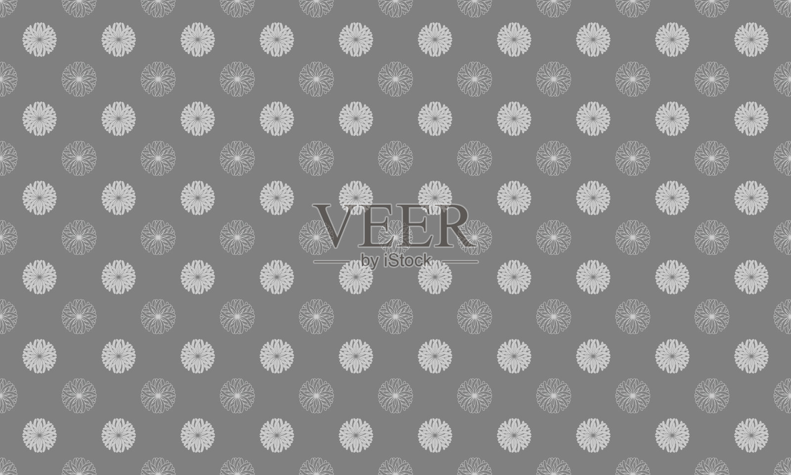 日本传统图案“菊”灰色插画图片素材