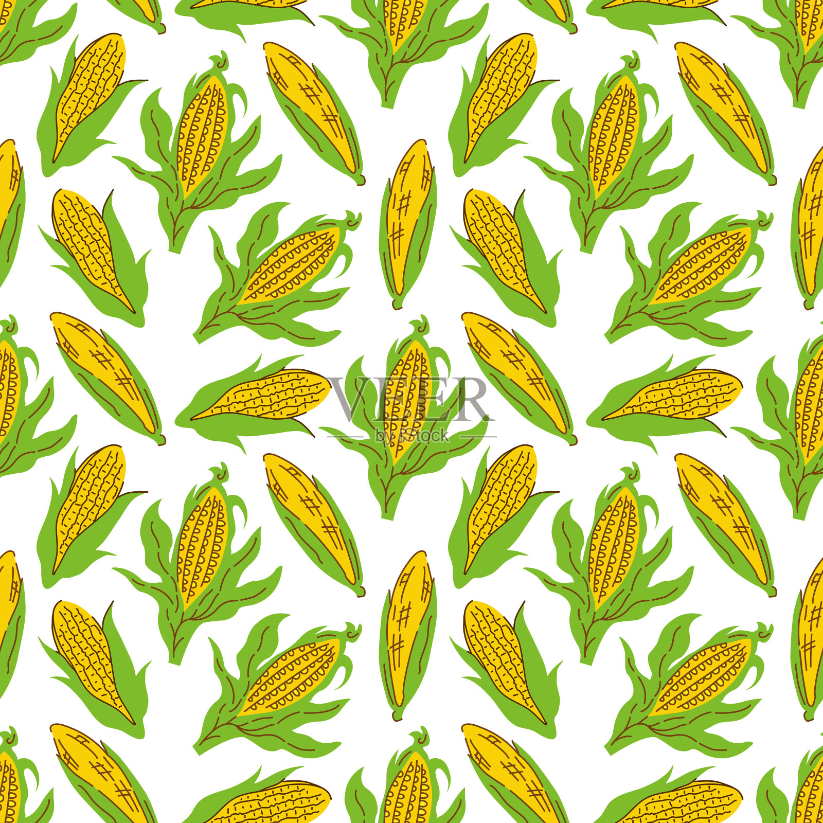 玉米无缝图案背景为背景插画图片素材