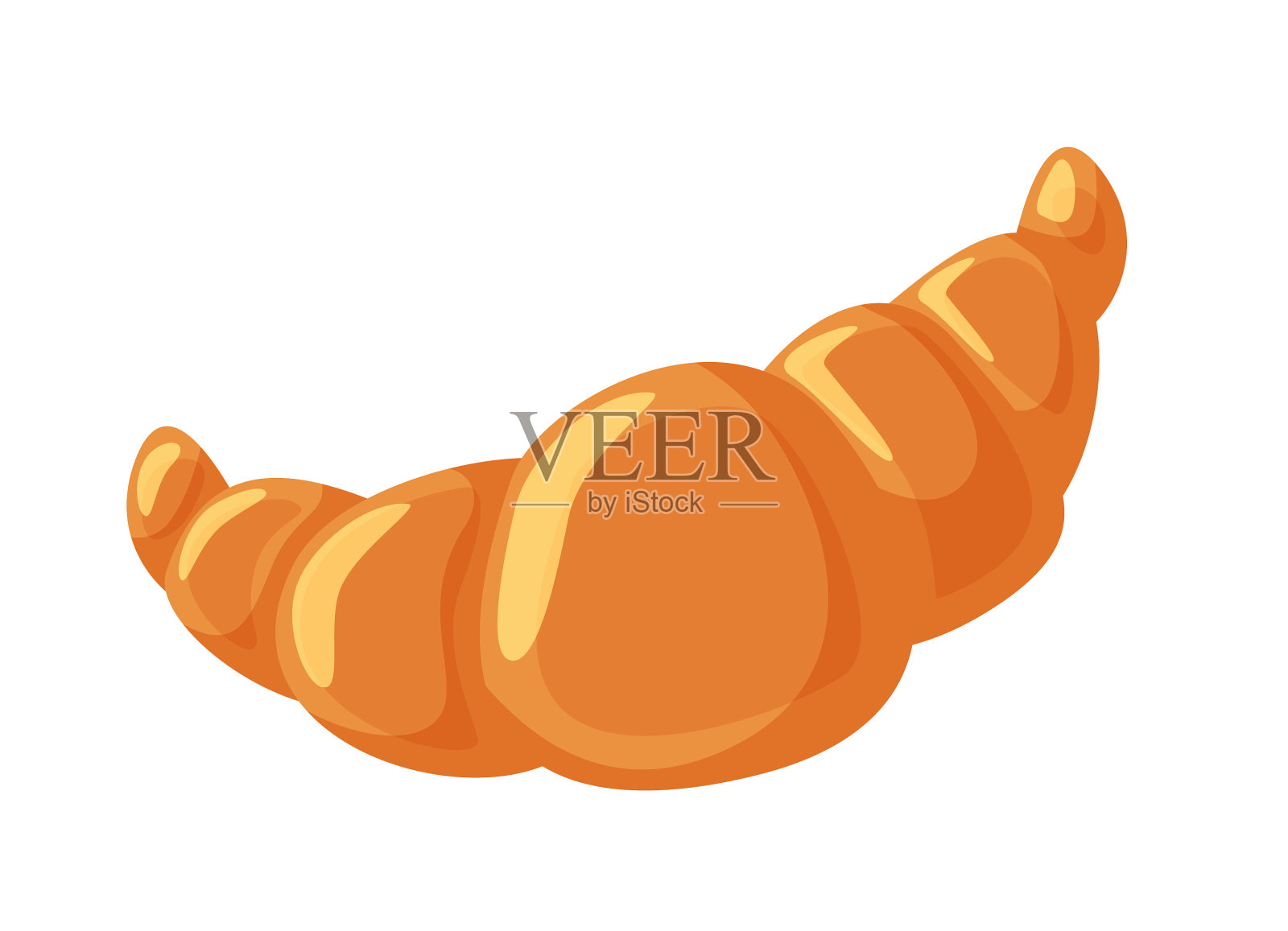 烤法式羊角面包孤立白设计元素图片