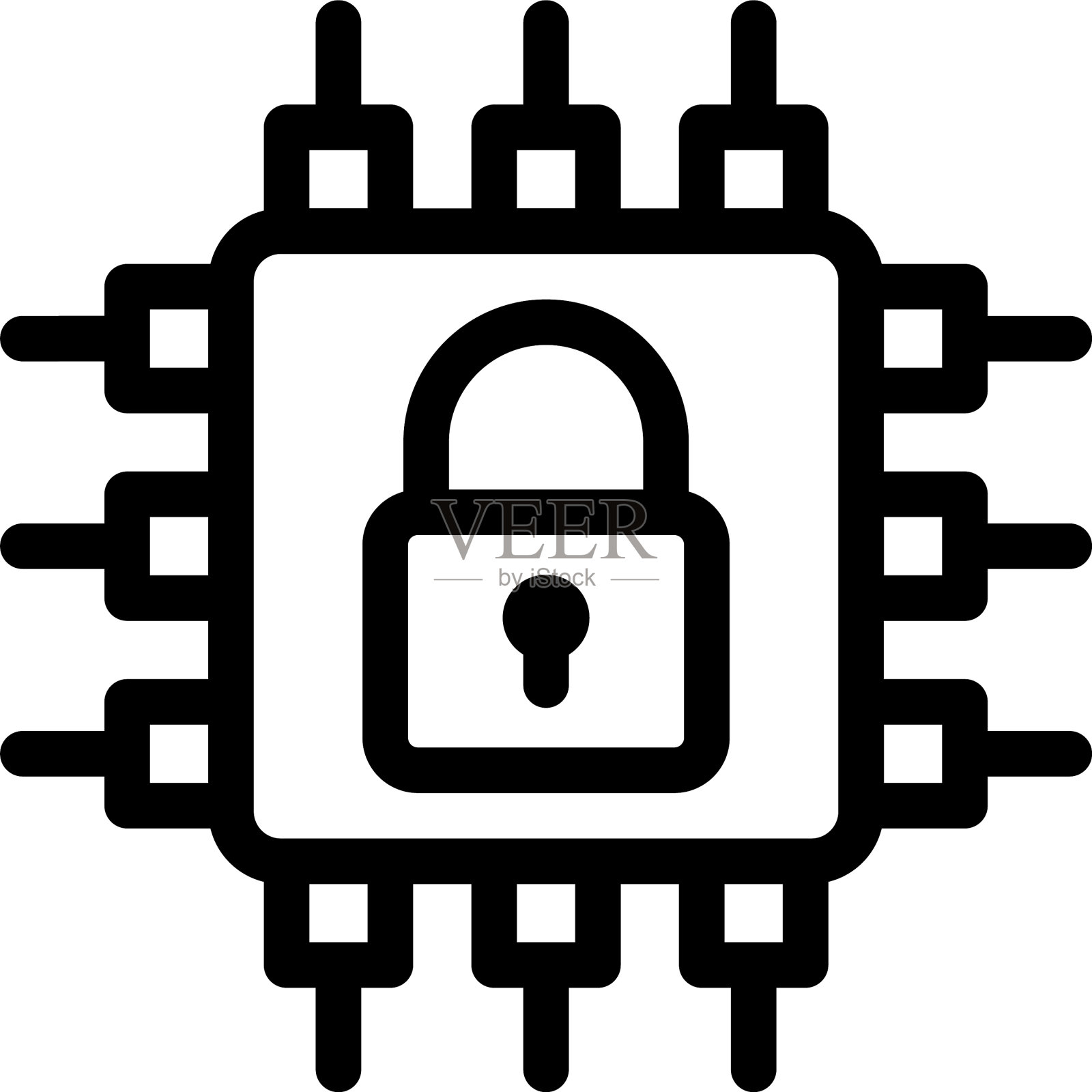 安全芯片插画图片素材