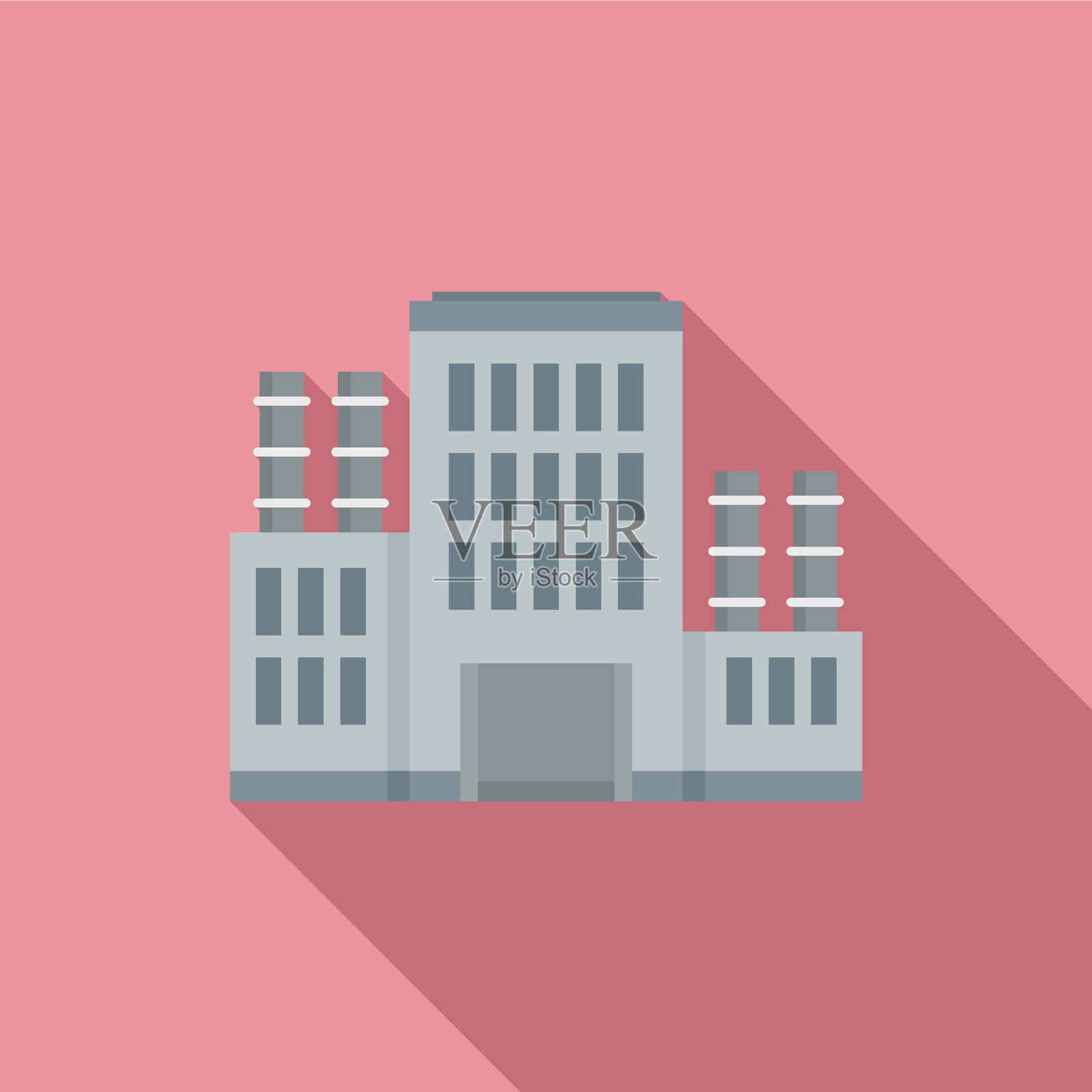 回收工厂图标平面风格插画图片素材