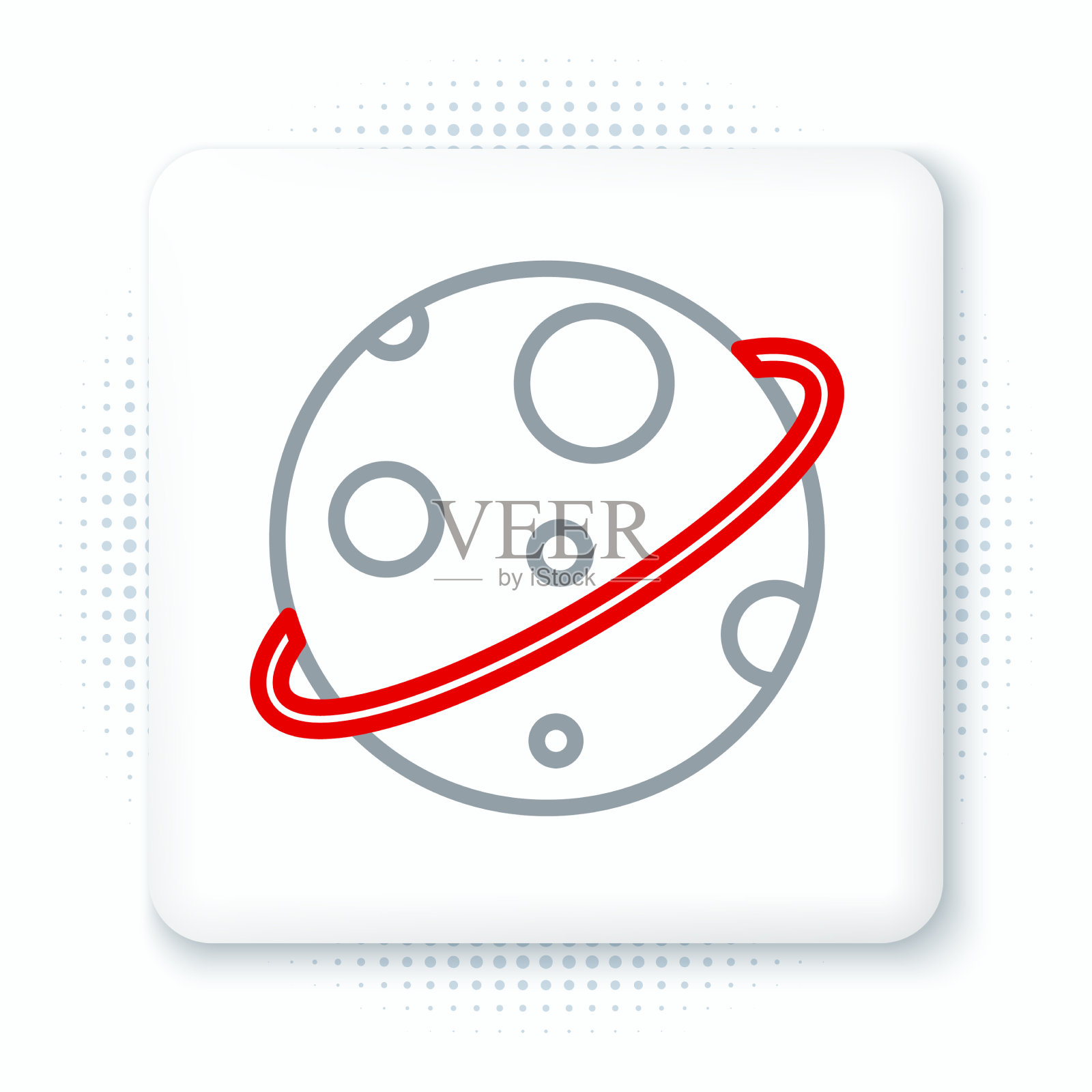 线行星图标孤立在白色背景图标素材