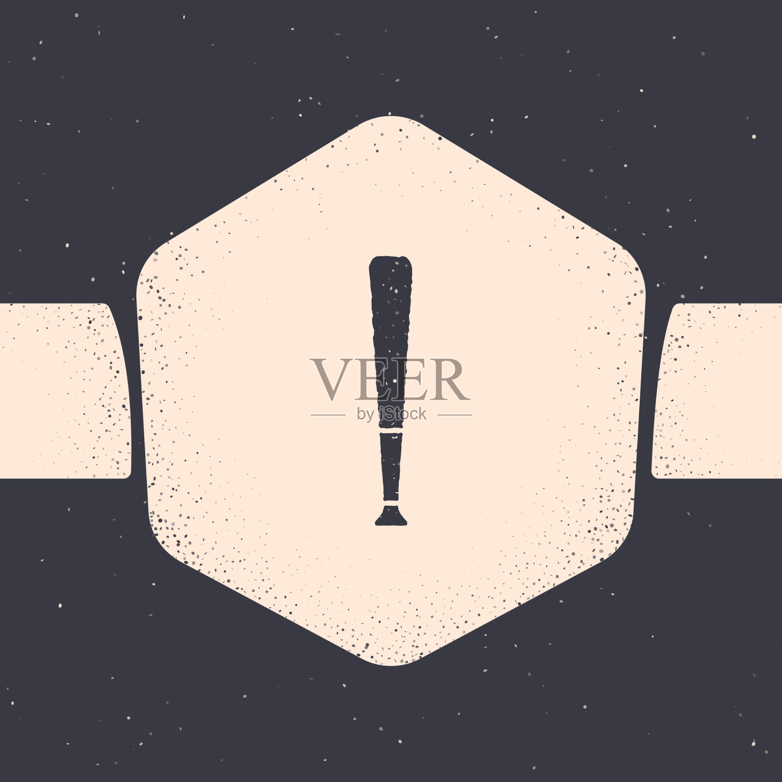 垃圾棒球棒图标孤立在灰色插画图片素材