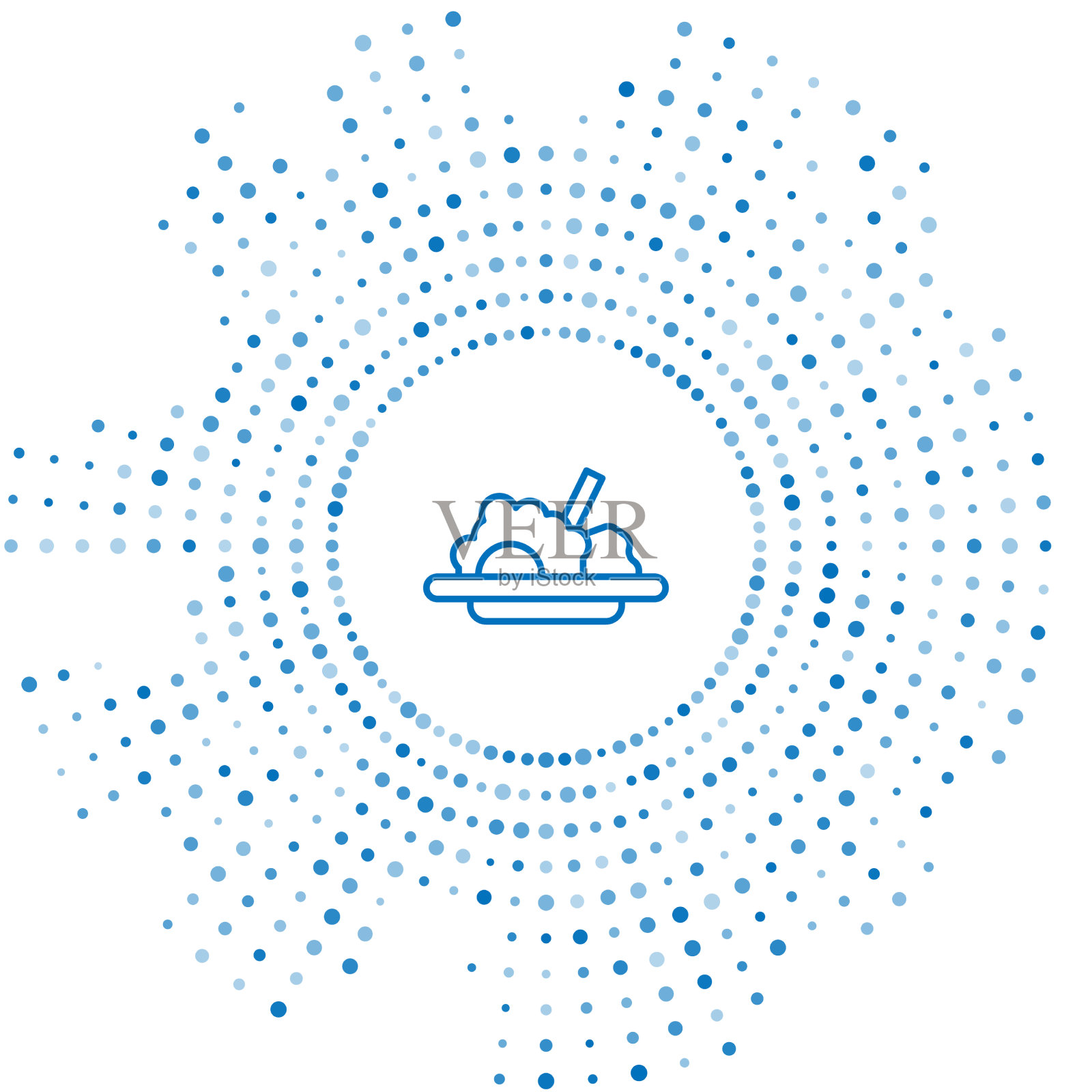 蓝线健康食品图标孤立在白色插画图片素材