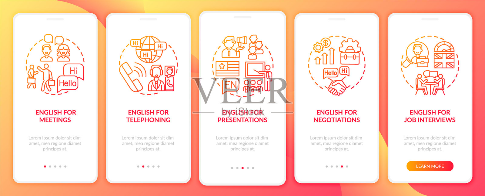 商务语言的目的是登陆手机应用程序插画图片素材