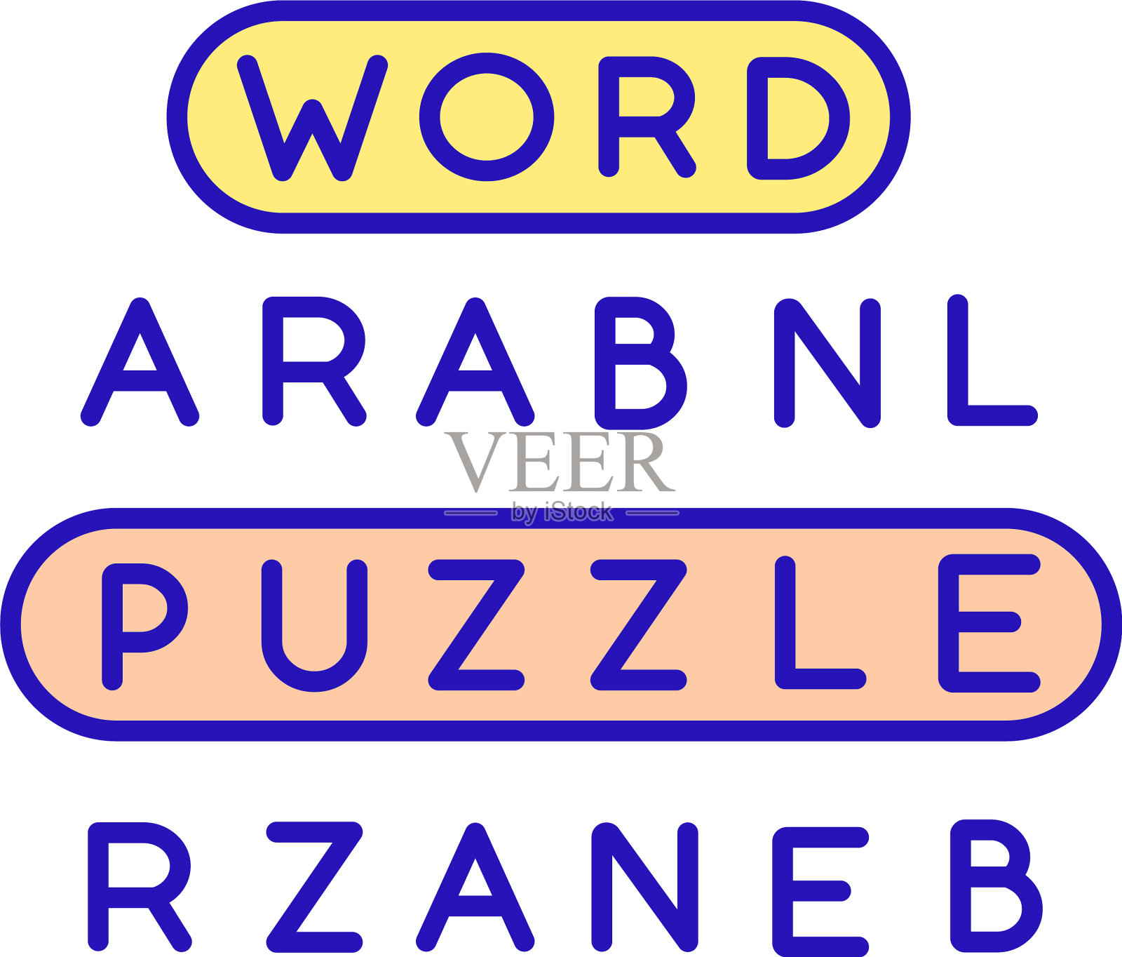 词汇游戏RGB彩色图标设计元素图片